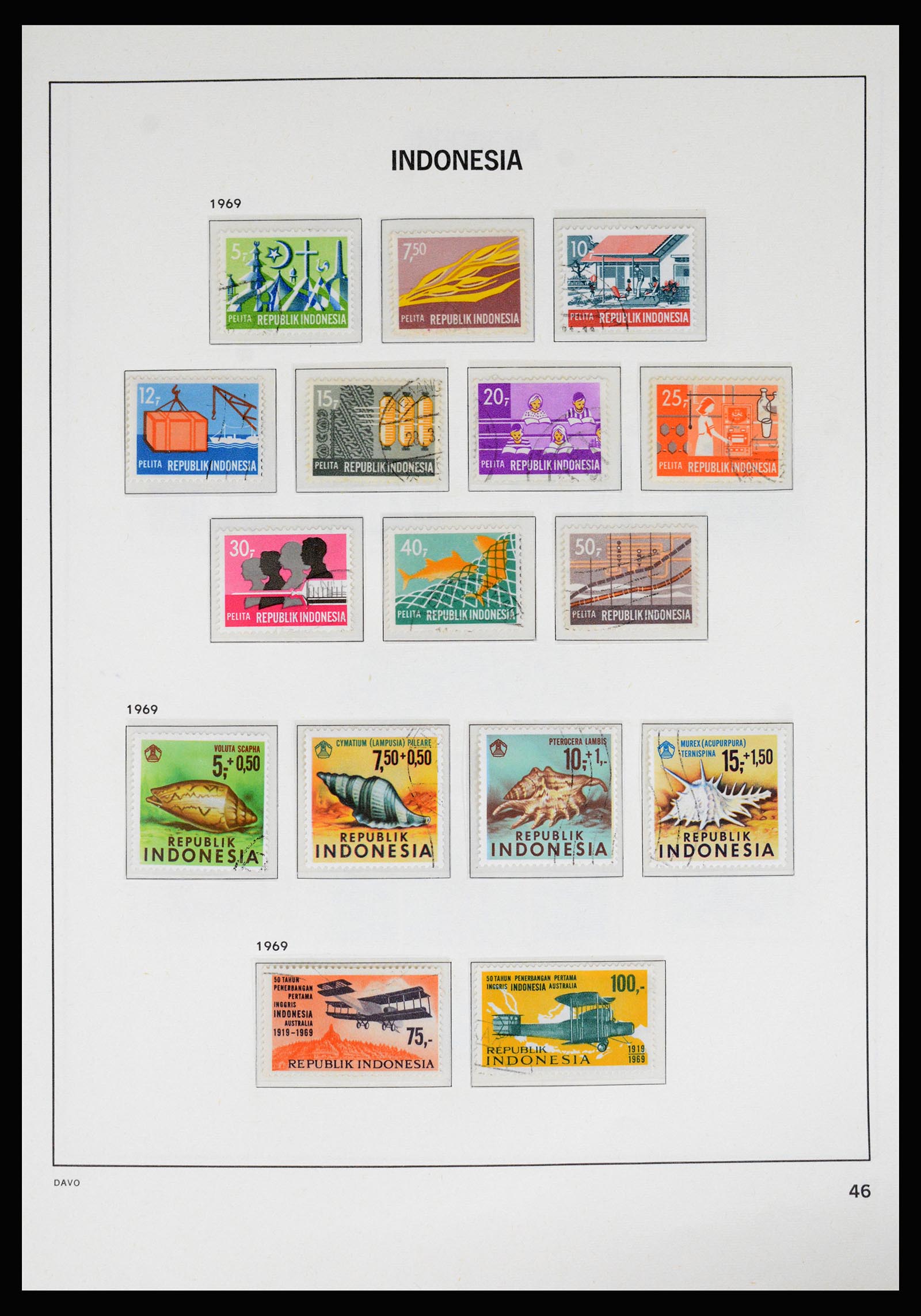 37069 048 - Postzegelverzameling 37069 Indonesië 1948-1980.