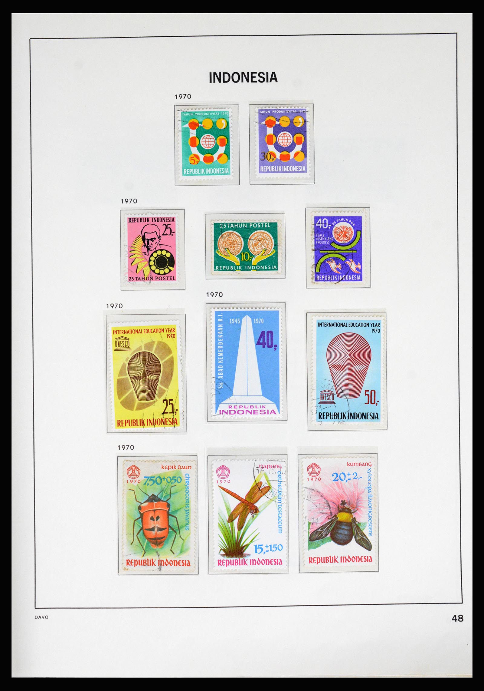 37069 050 - Postzegelverzameling 37069 Indonesië 1948-1980.