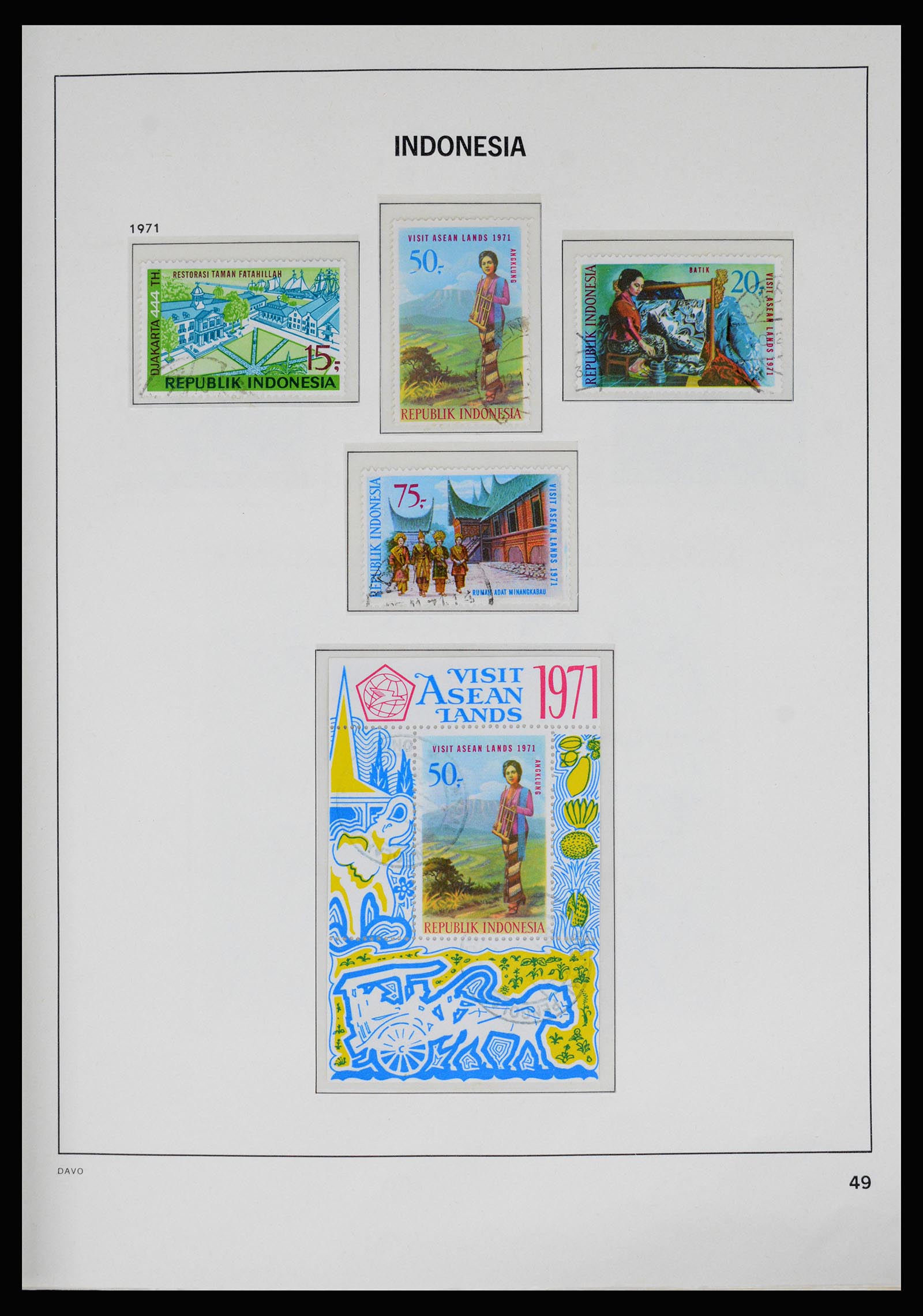 37069 051 - Postzegelverzameling 37069 Indonesië 1948-1980.