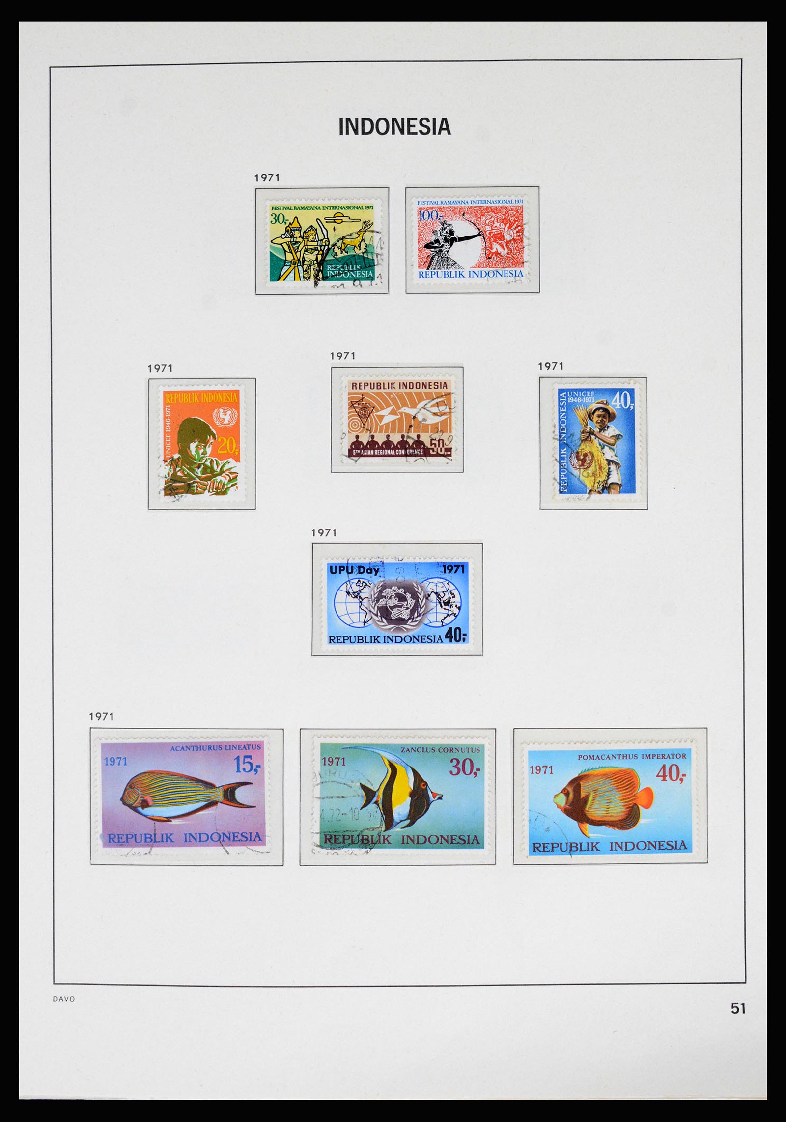 37069 053 - Postzegelverzameling 37069 Indonesië 1948-1980.