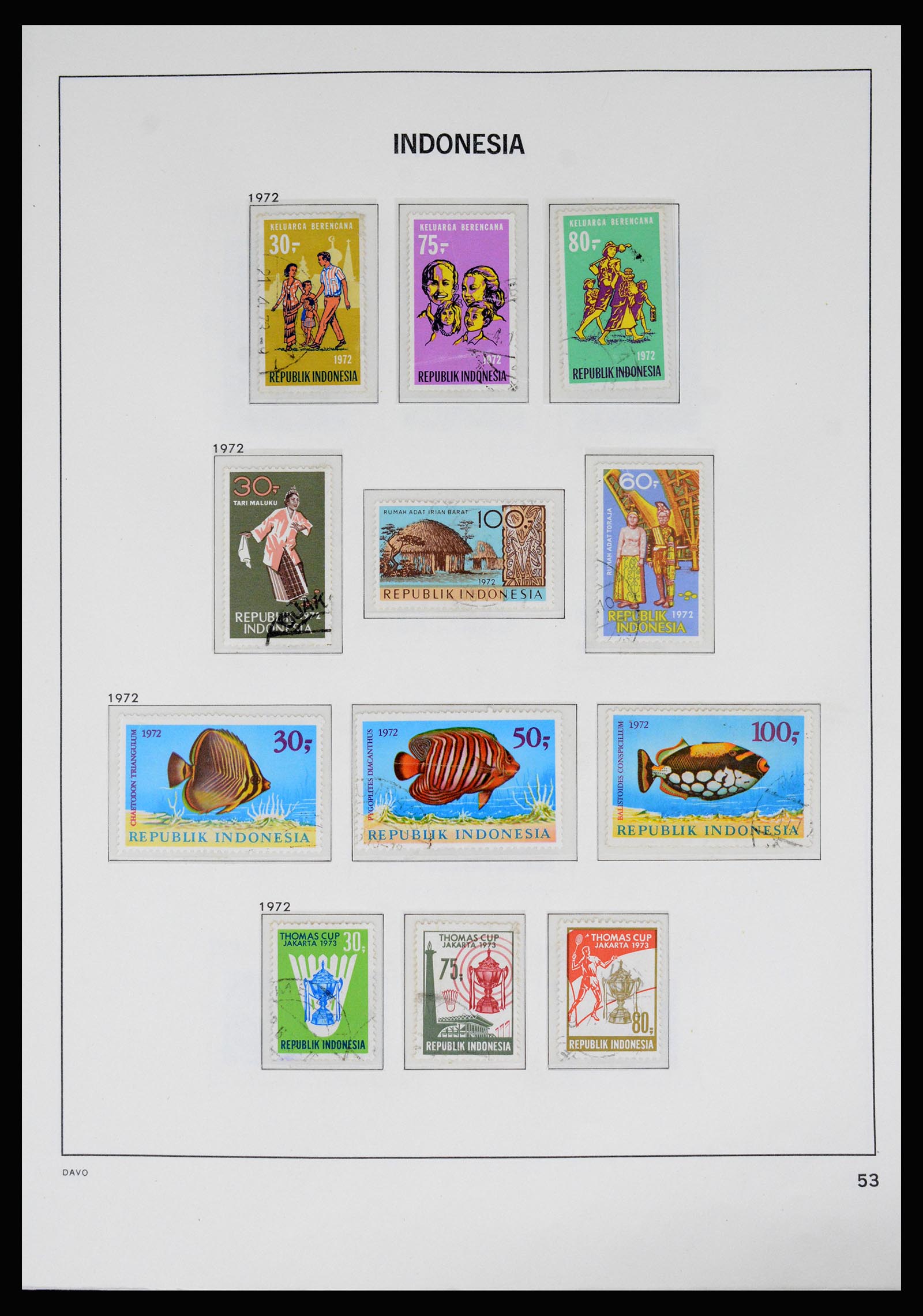 37069 055 - Postzegelverzameling 37069 Indonesië 1948-1980.