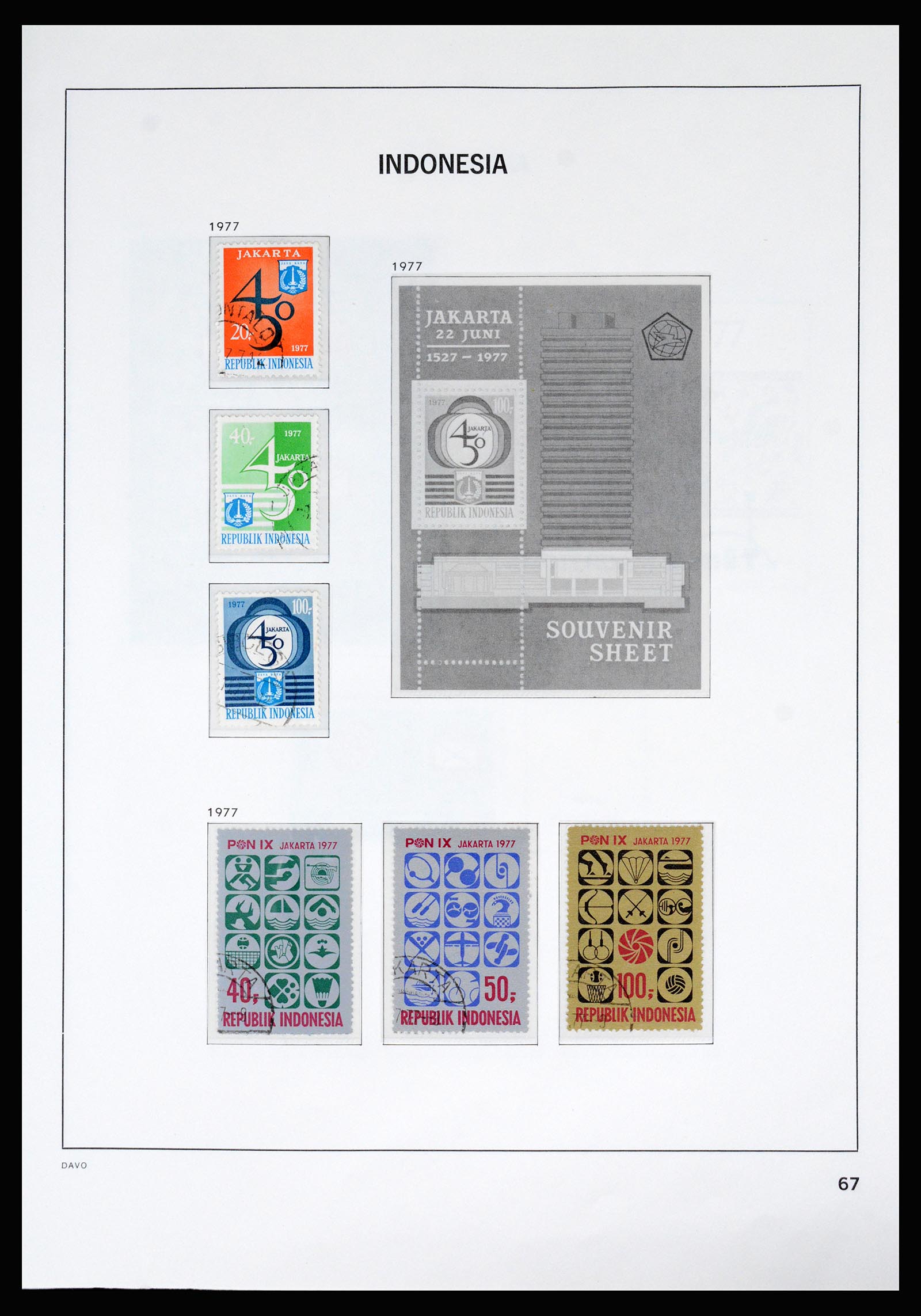 37069 069 - Postzegelverzameling 37069 Indonesië 1948-1980.