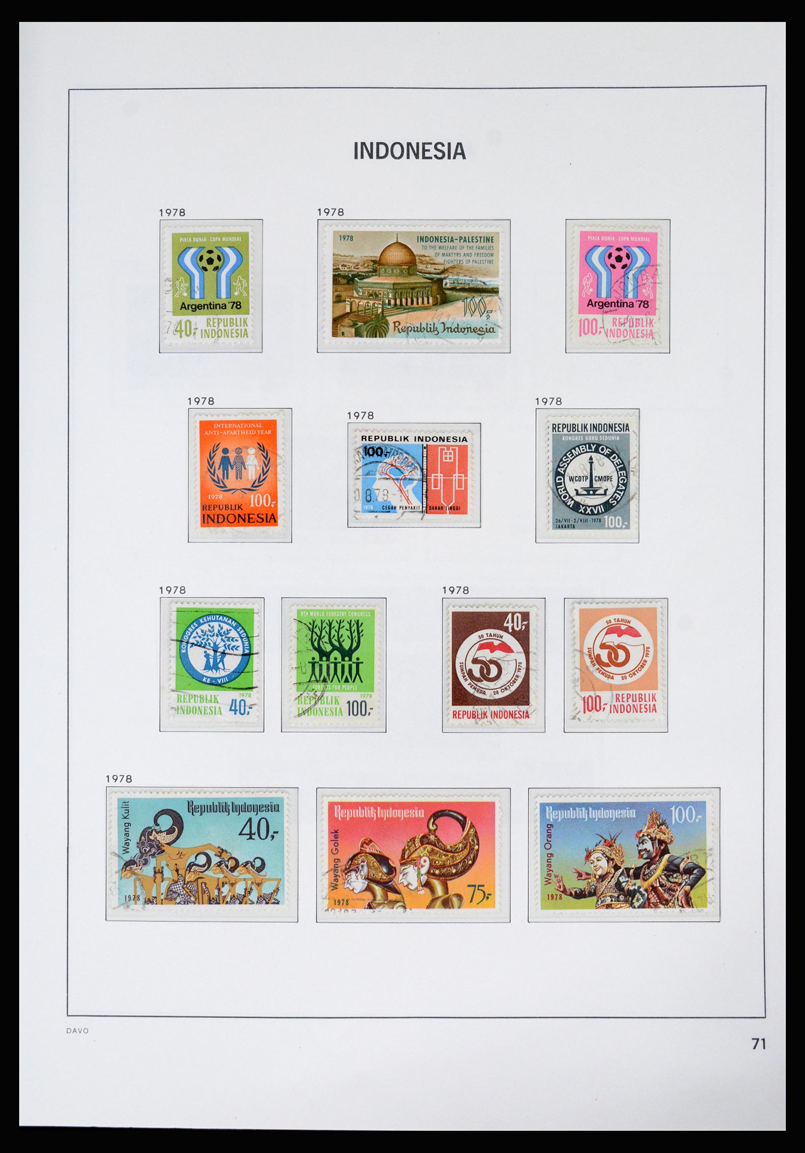 37069 073 - Postzegelverzameling 37069 Indonesië 1948-1980.