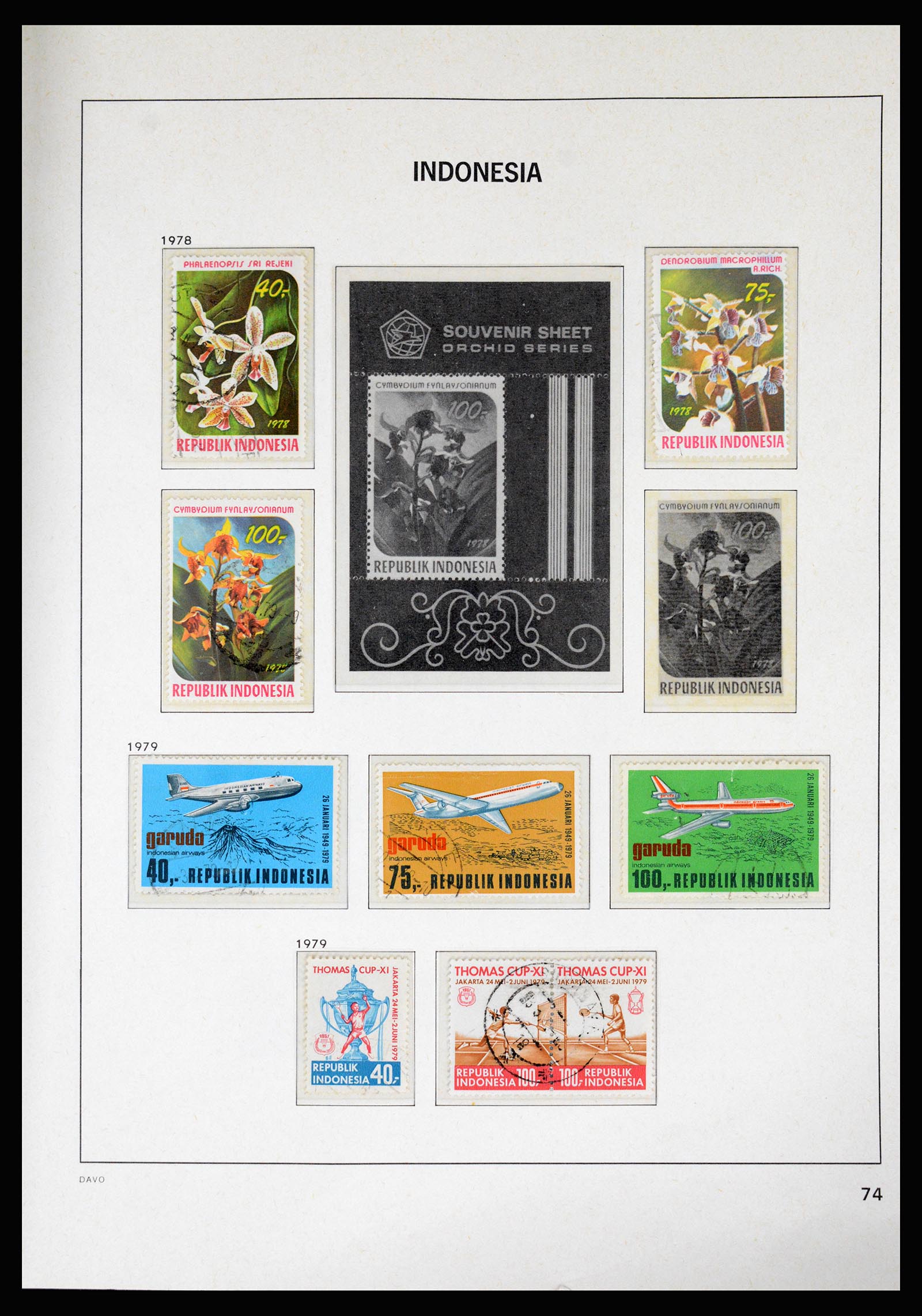 37069 075 - Postzegelverzameling 37069 Indonesië 1948-1980.