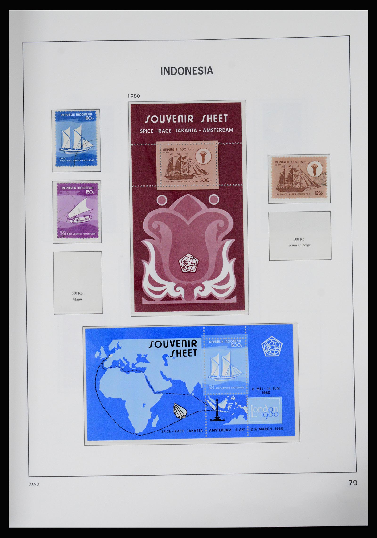 37069 080 - Postzegelverzameling 37069 Indonesië 1948-1980.