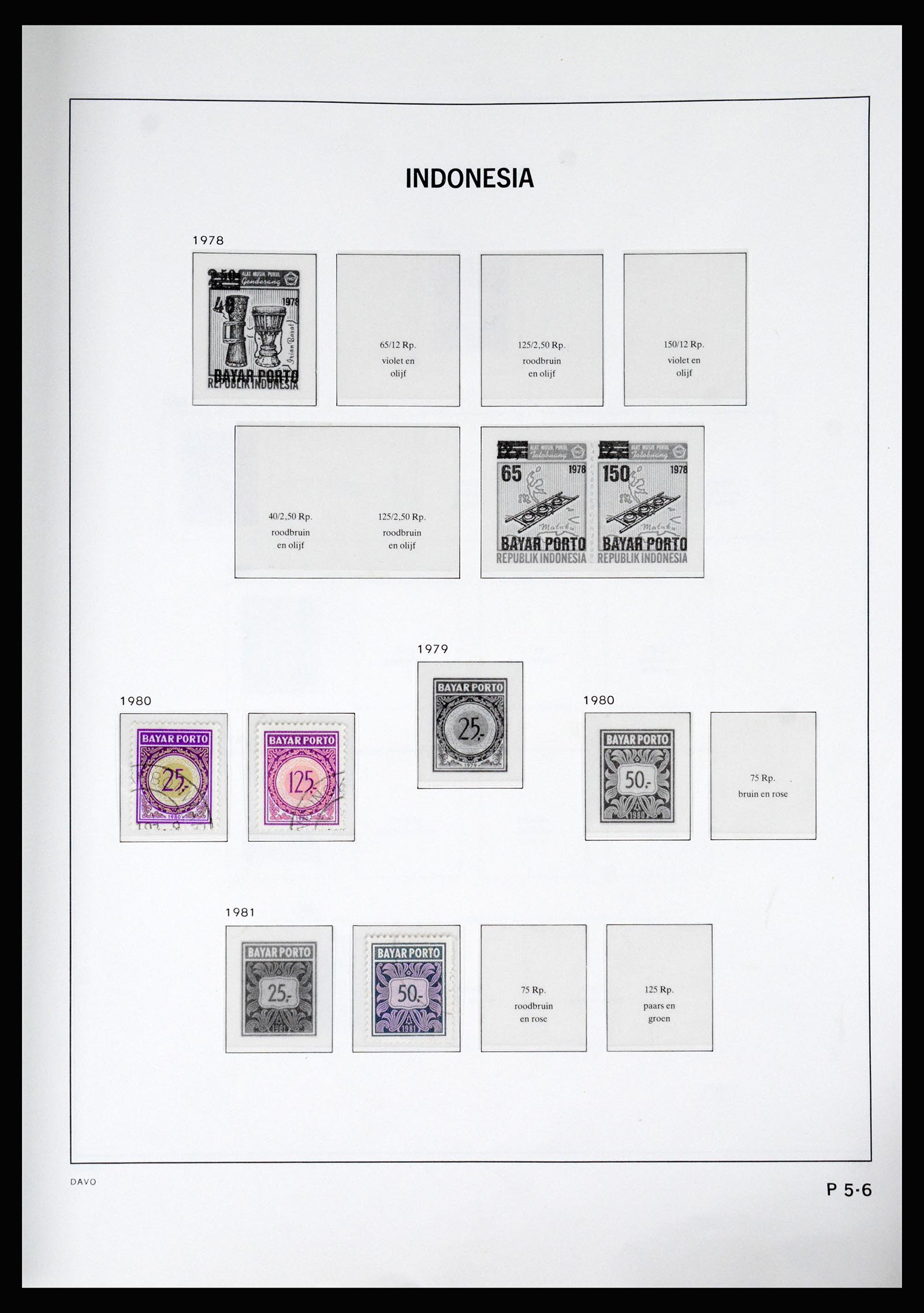 37069 089 - Postzegelverzameling 37069 Indonesië 1948-1980.