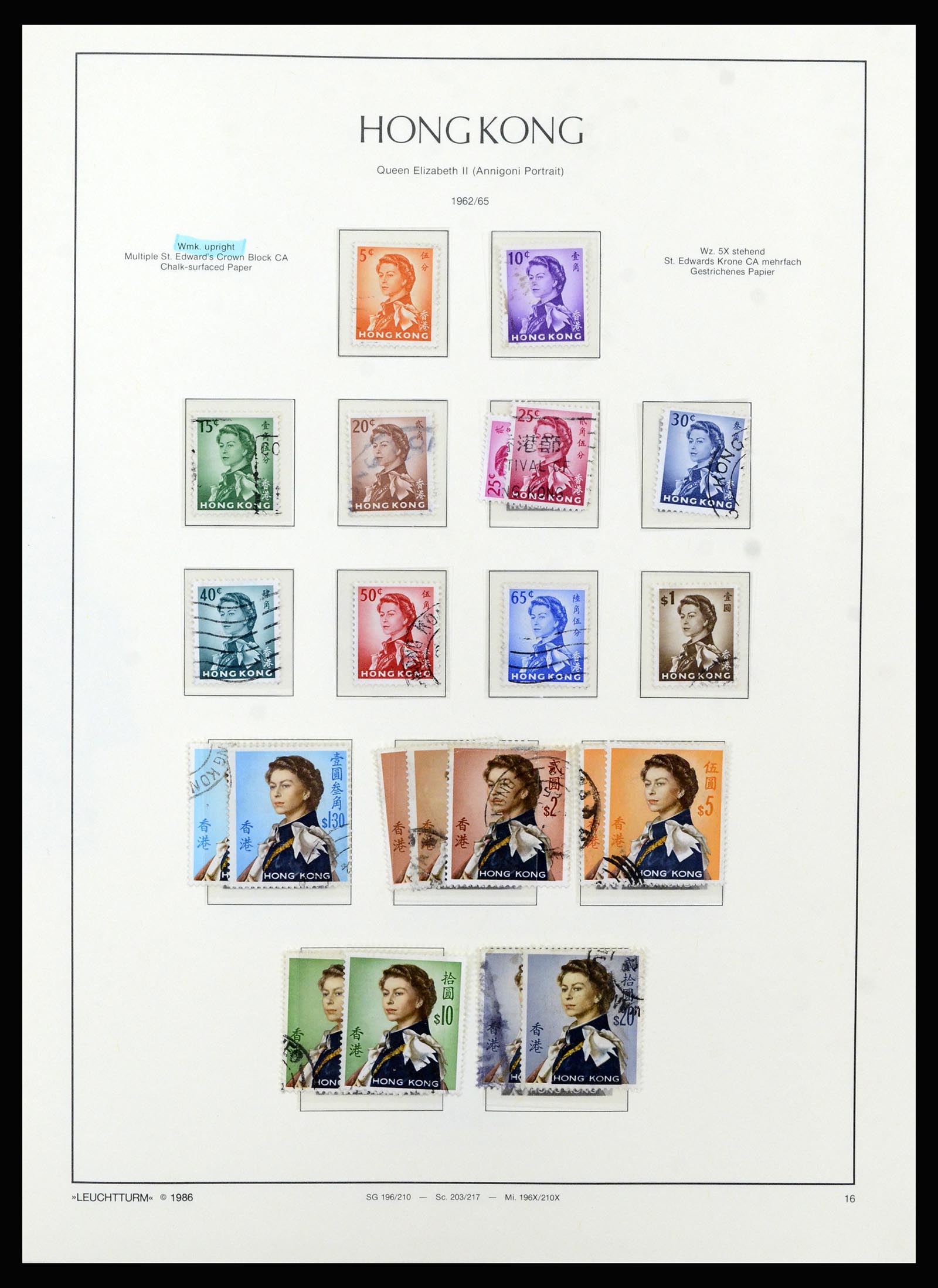 37070 020 - Postzegelverzameling 37070 Hongkong 1862-1996.