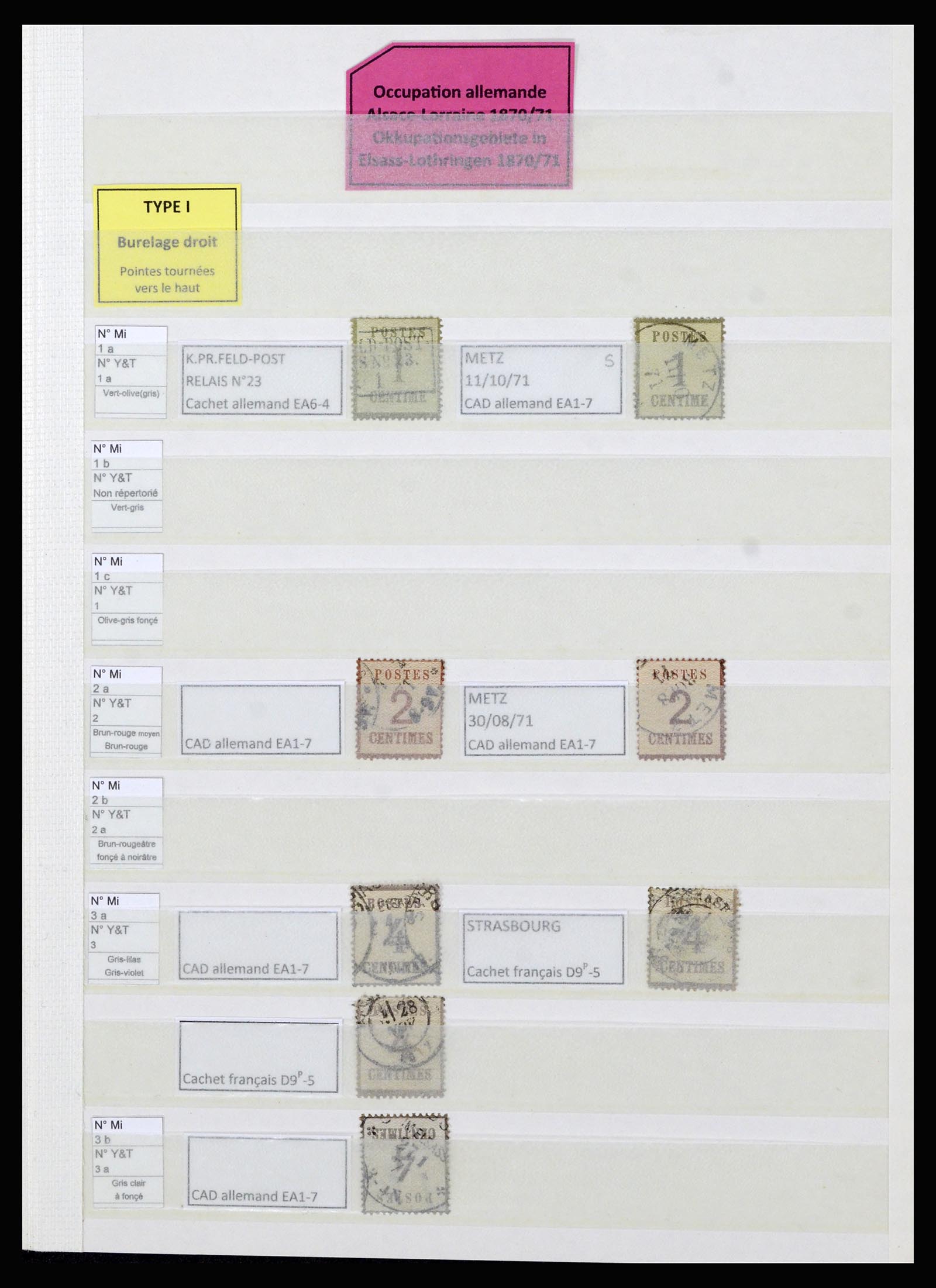 37071 001 - Postzegelverzameling 37071 Elzas-Lotharingen 1870-1871. 37071 001 - Postzegelverzameling 37071 Elzas-Lotharingen 1870-1871.