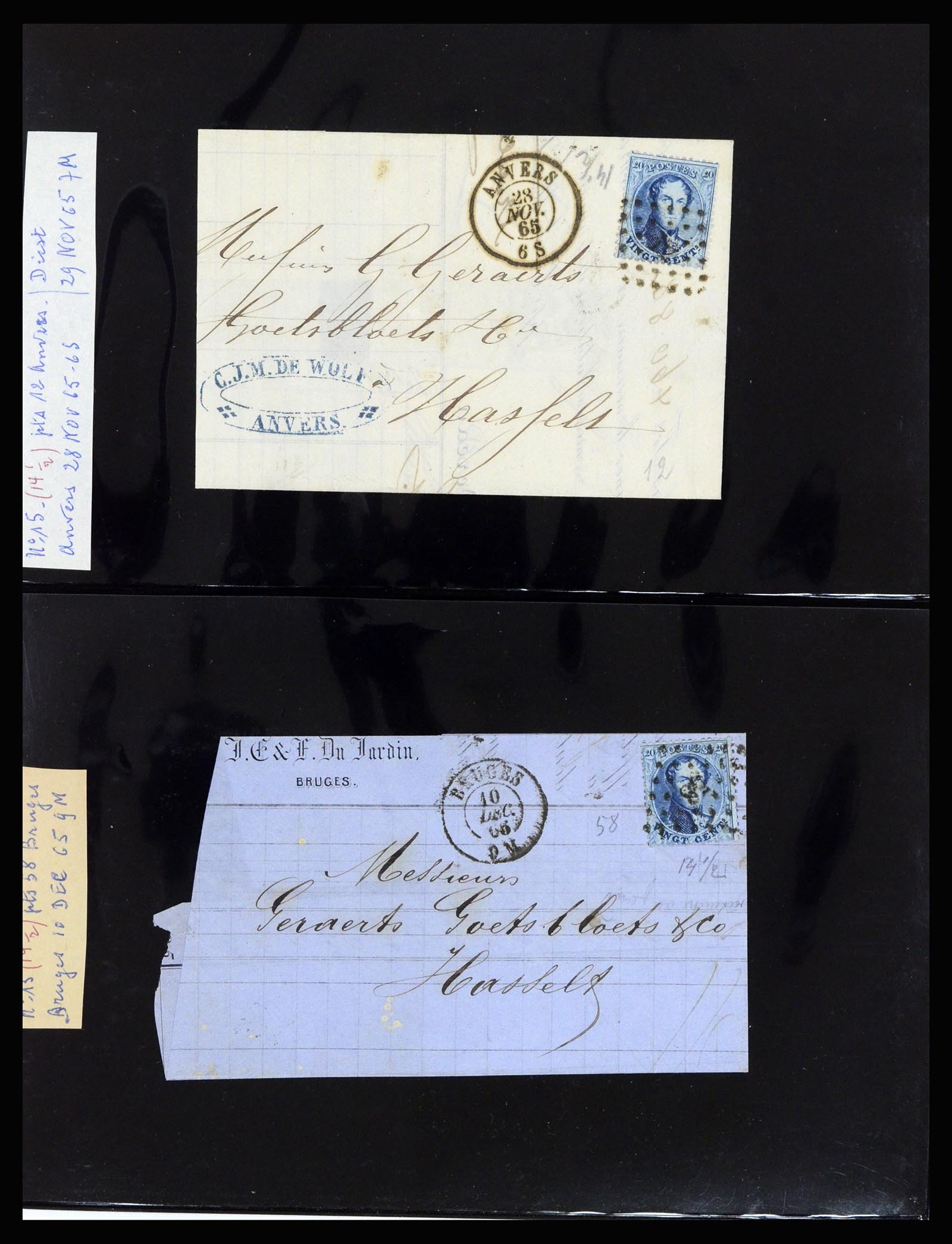 37072 013 - Postzegelverzameling 37072 België brieven 1751 (!)-1959.