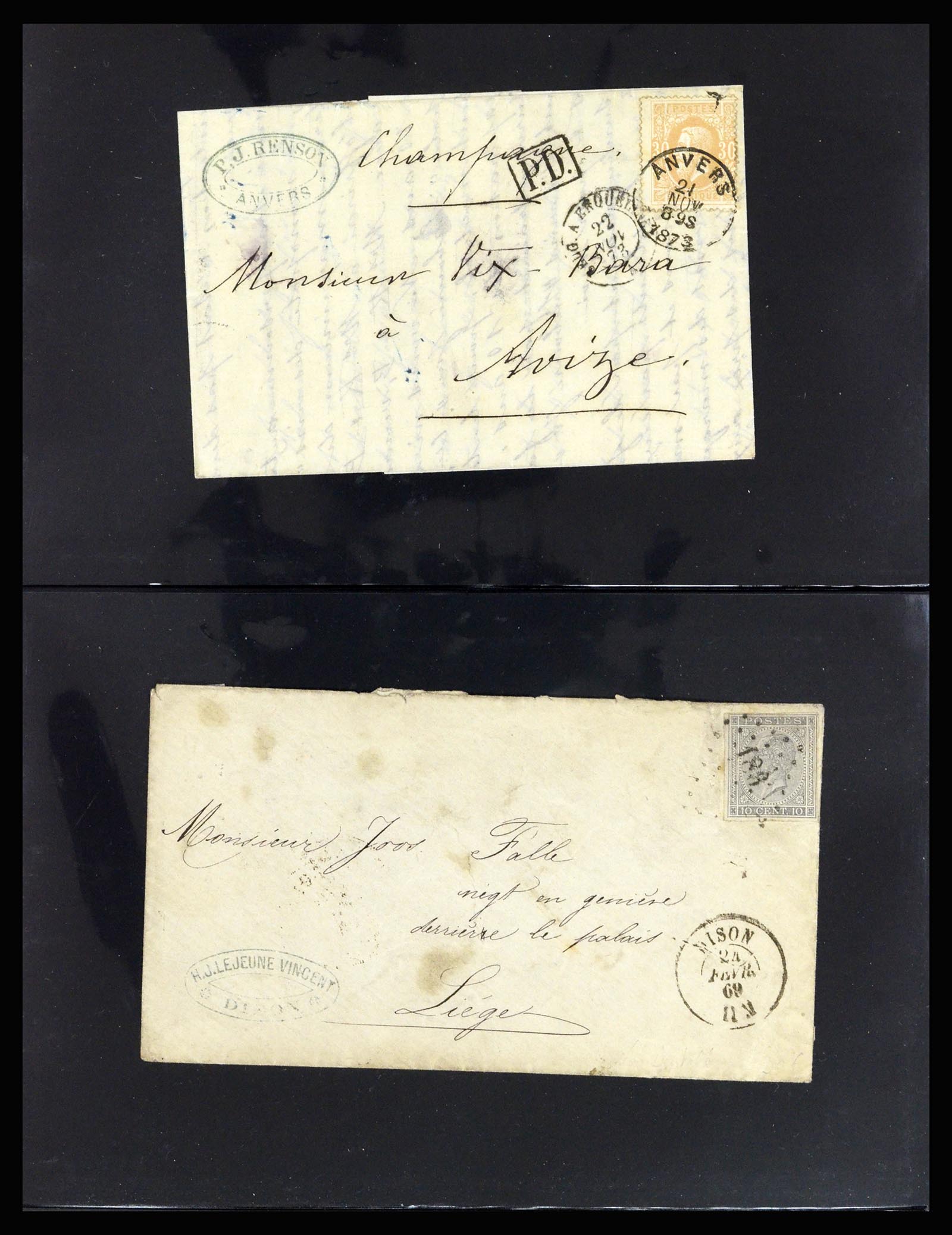 37072 017 - Postzegelverzameling 37072 België brieven 1751 (!)-1959.