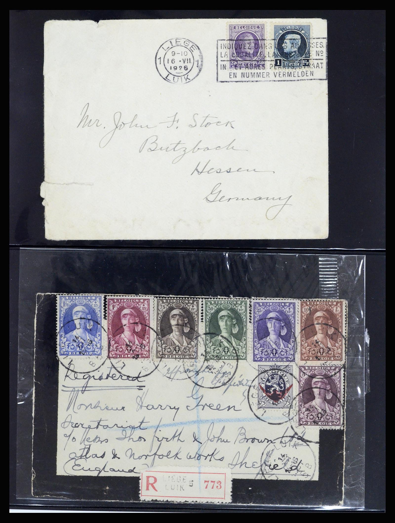 37072 049 - Postzegelverzameling 37072 België brieven 1751 (!)-1959.