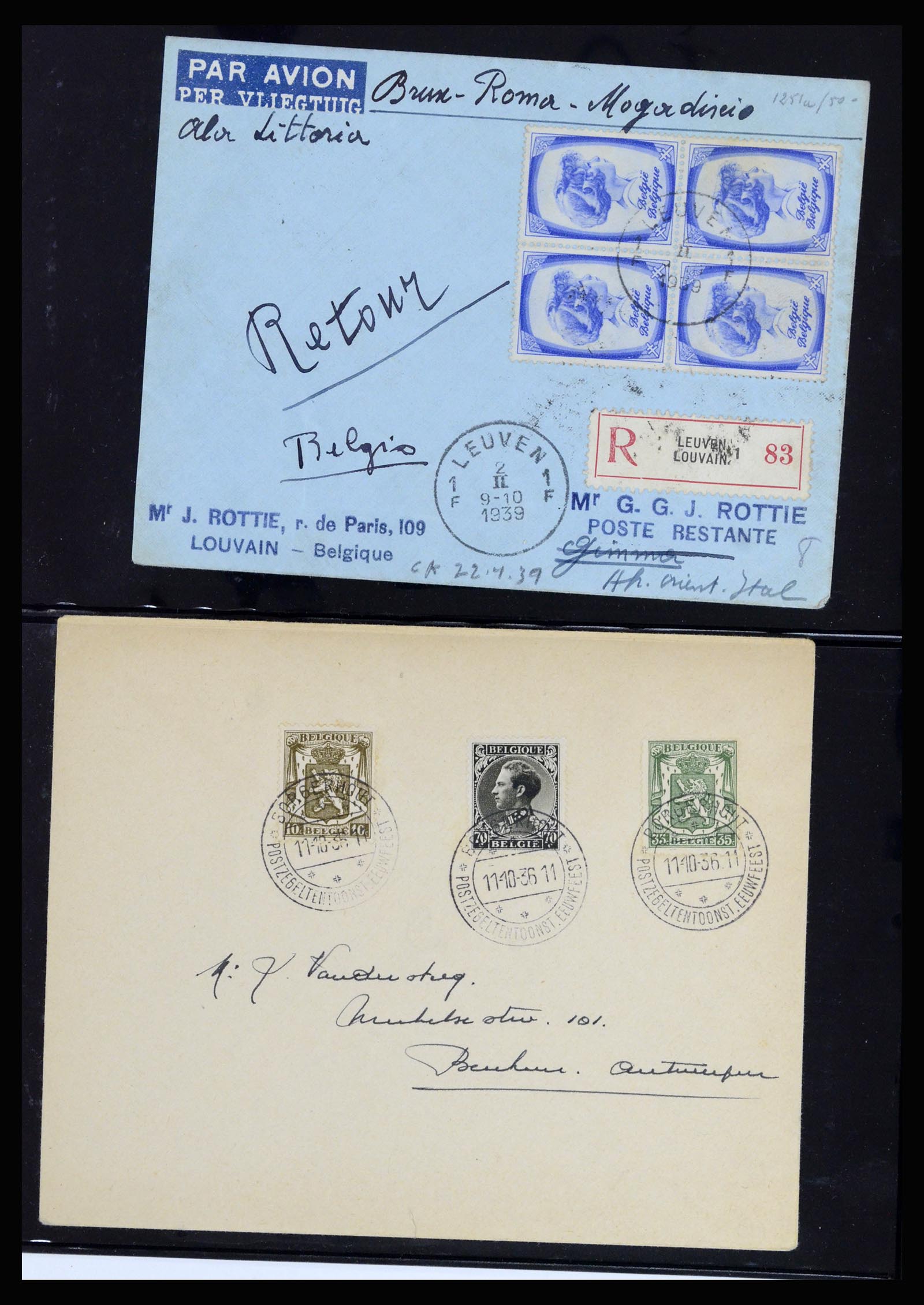 37072 063 - Postzegelverzameling 37072 België brieven 1751 (!)-1959.