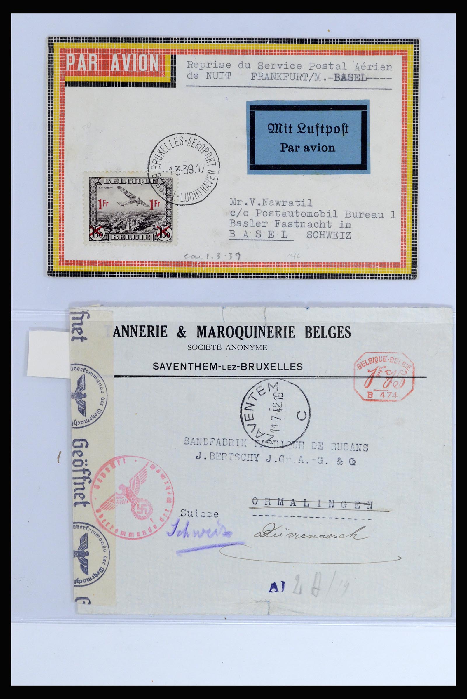 37072 066 - Postzegelverzameling 37072 België brieven 1751 (!)-1959.