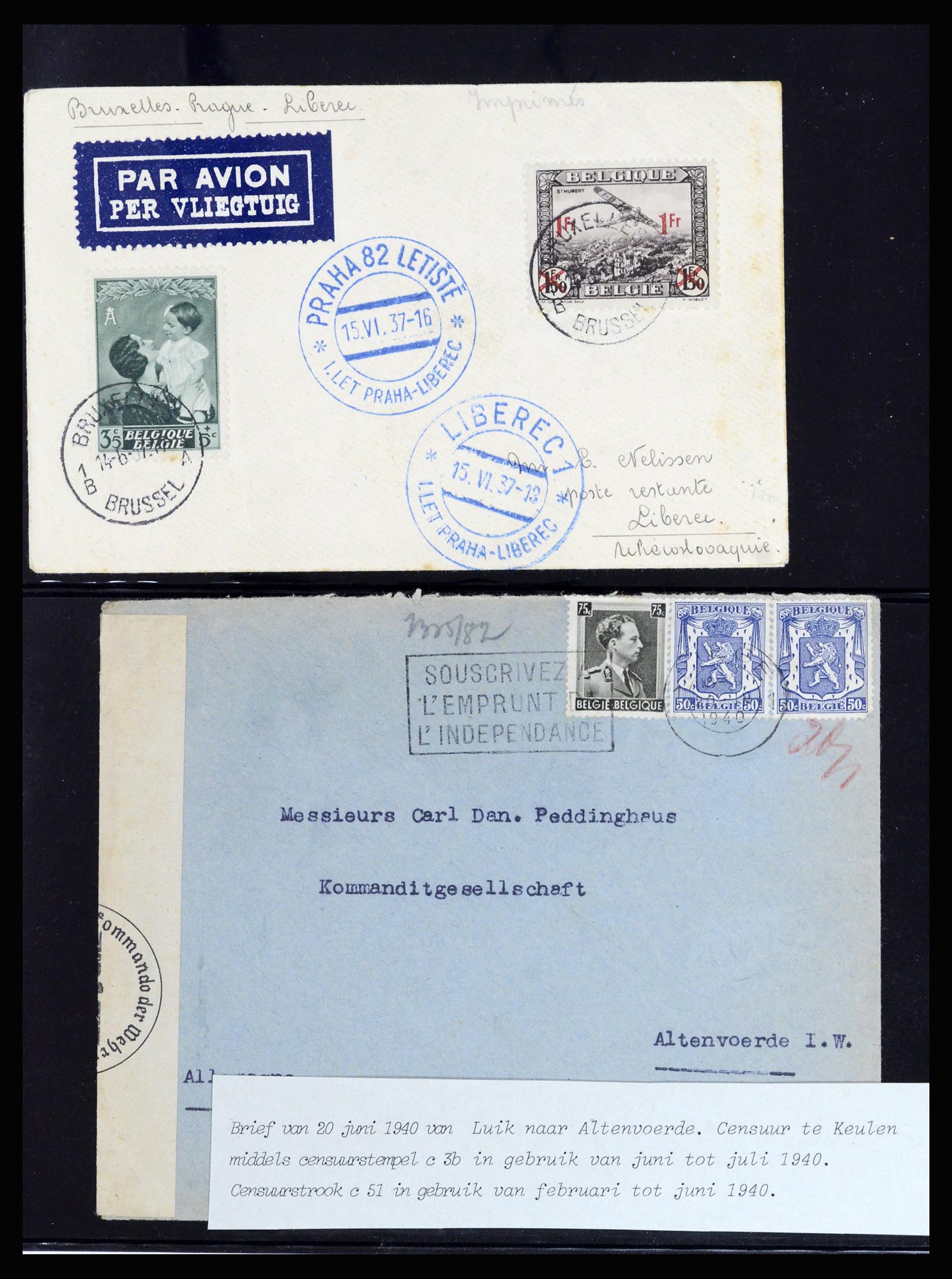 37072 076 - Postzegelverzameling 37072 België brieven 1751 (!)-1959.