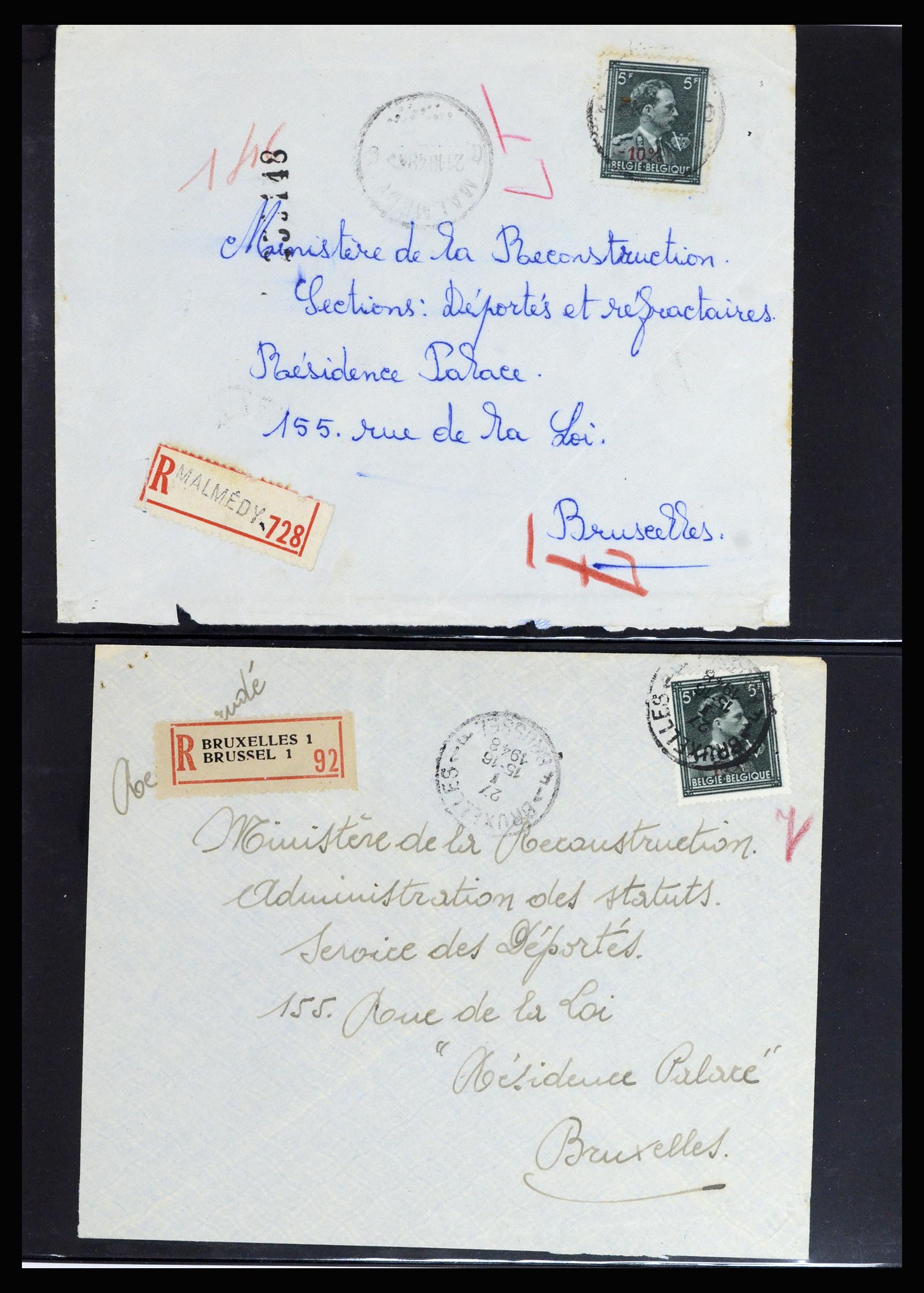 37072 092 - Postzegelverzameling 37072 België brieven 1751 (!)-1959.