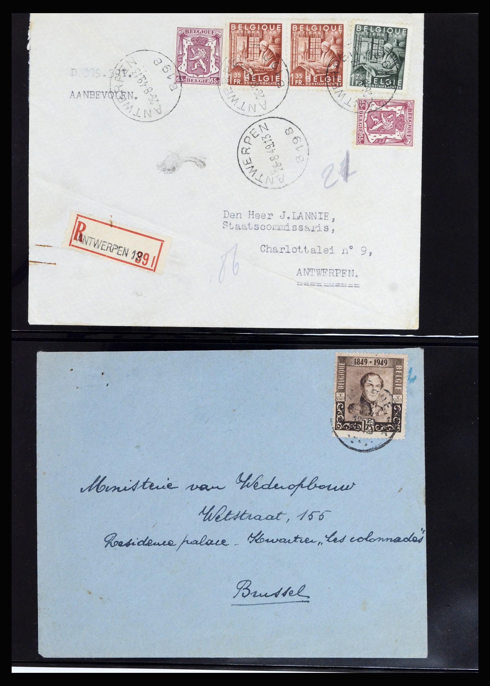 37072 102 - Postzegelverzameling 37072 België brieven 1751 (!)-1959.