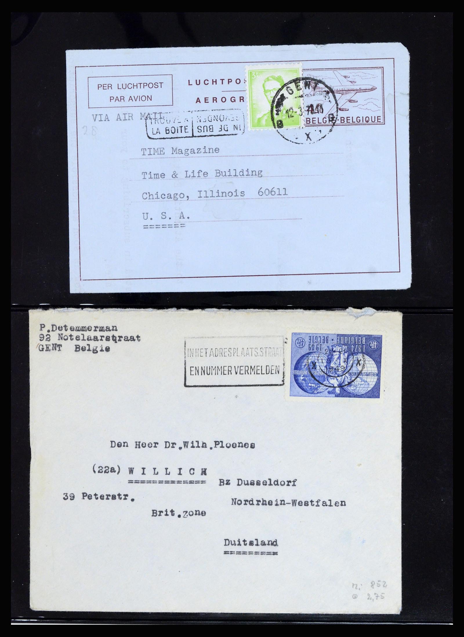37072 103 - Postzegelverzameling 37072 België brieven 1751 (!)-1959.