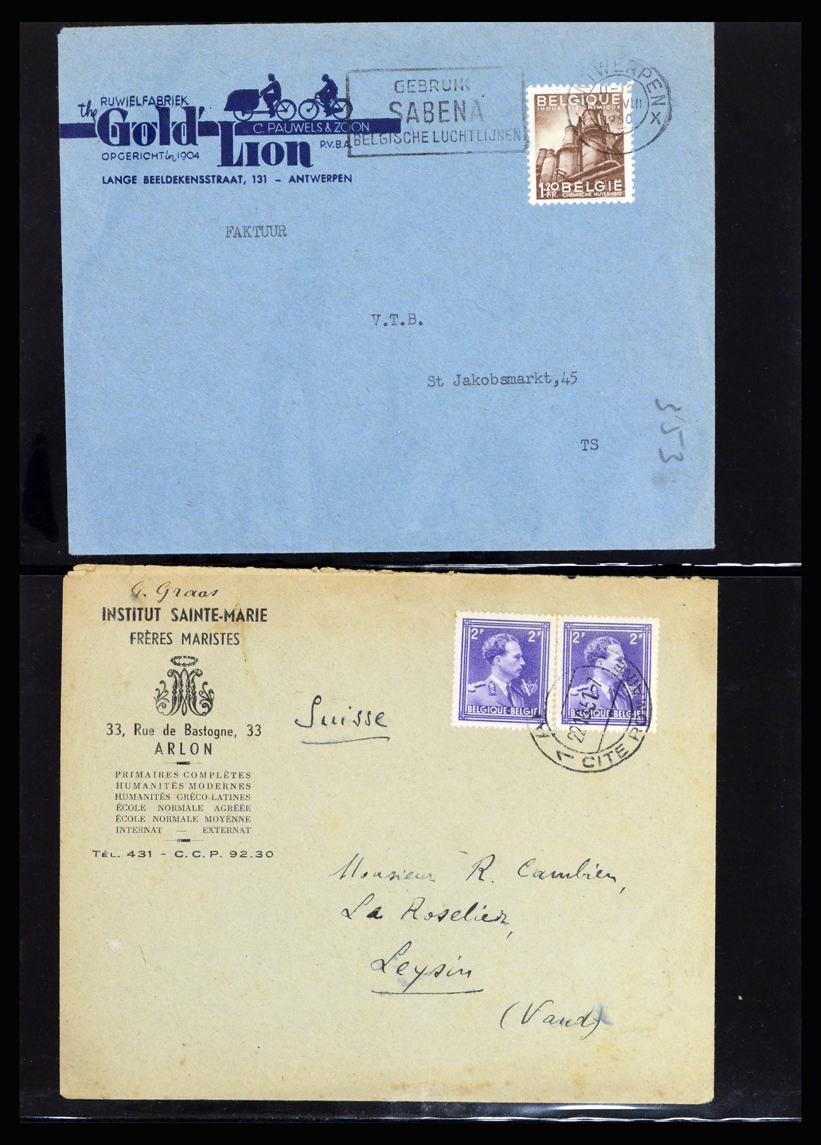 37072 106 - Postzegelverzameling 37072 België brieven 1751 (!)-1959.