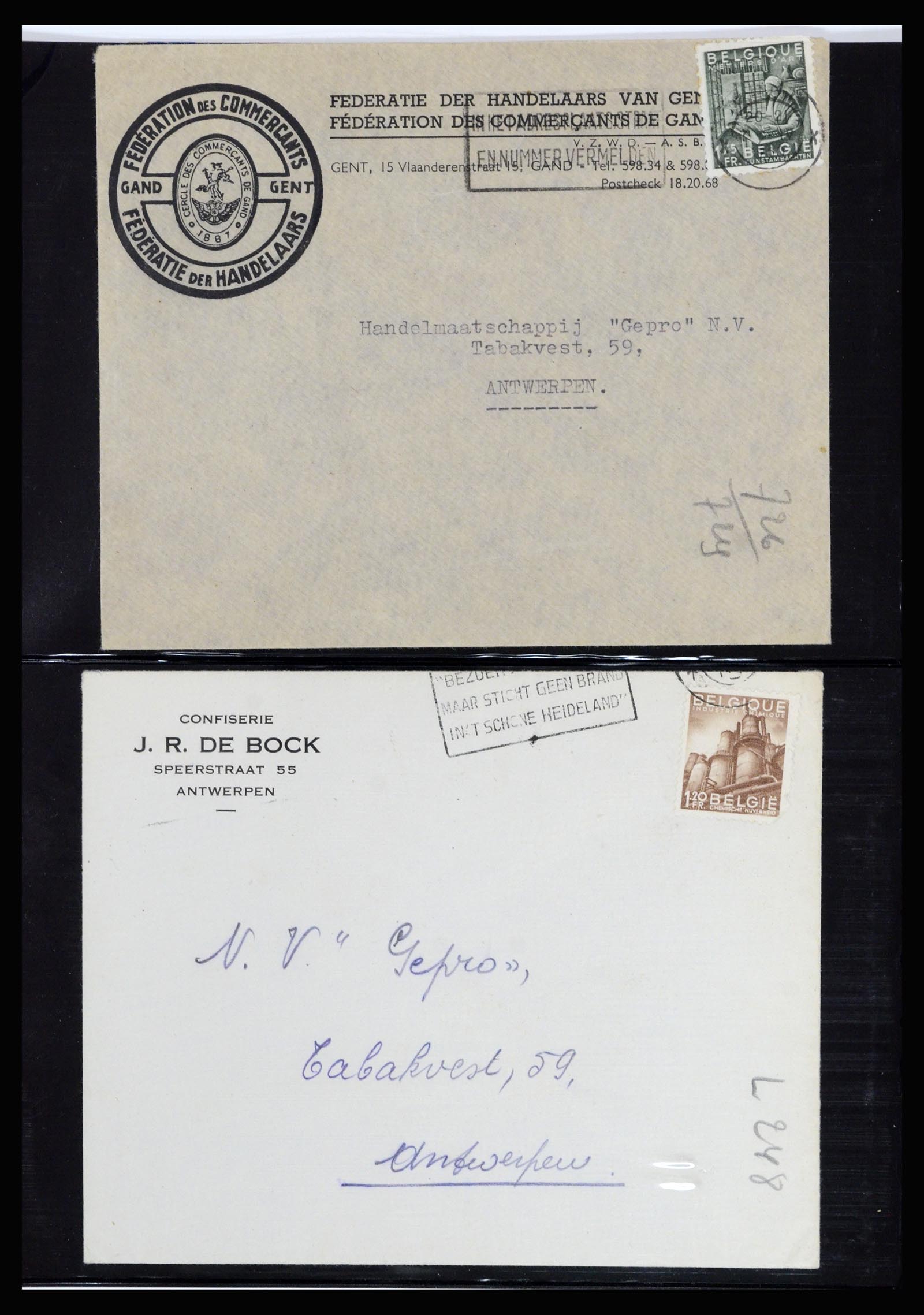 37072 109 - Postzegelverzameling 37072 België brieven 1751 (!)-1959.