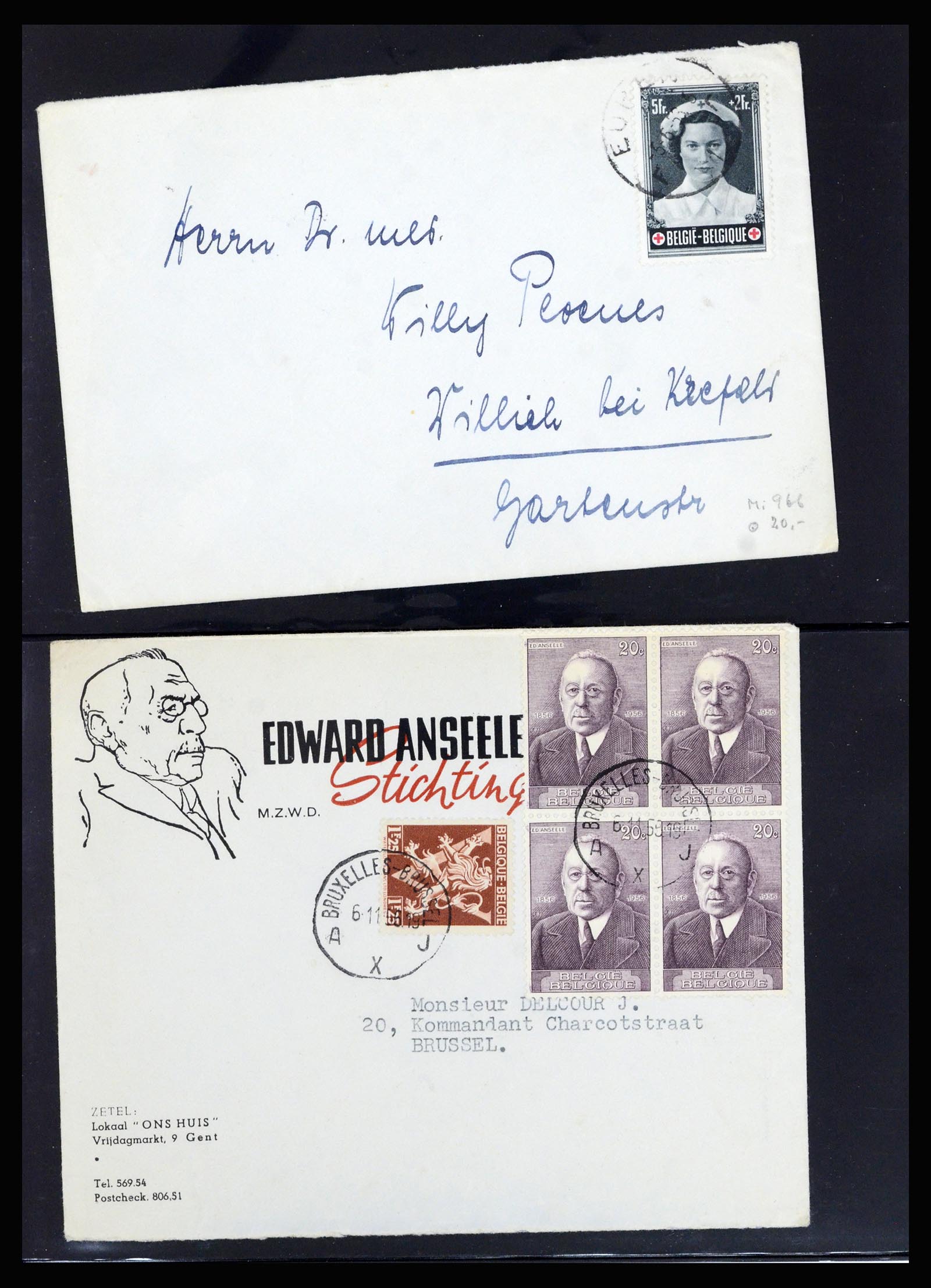 37072 114 - Postzegelverzameling 37072 België brieven 1751 (!)-1959.