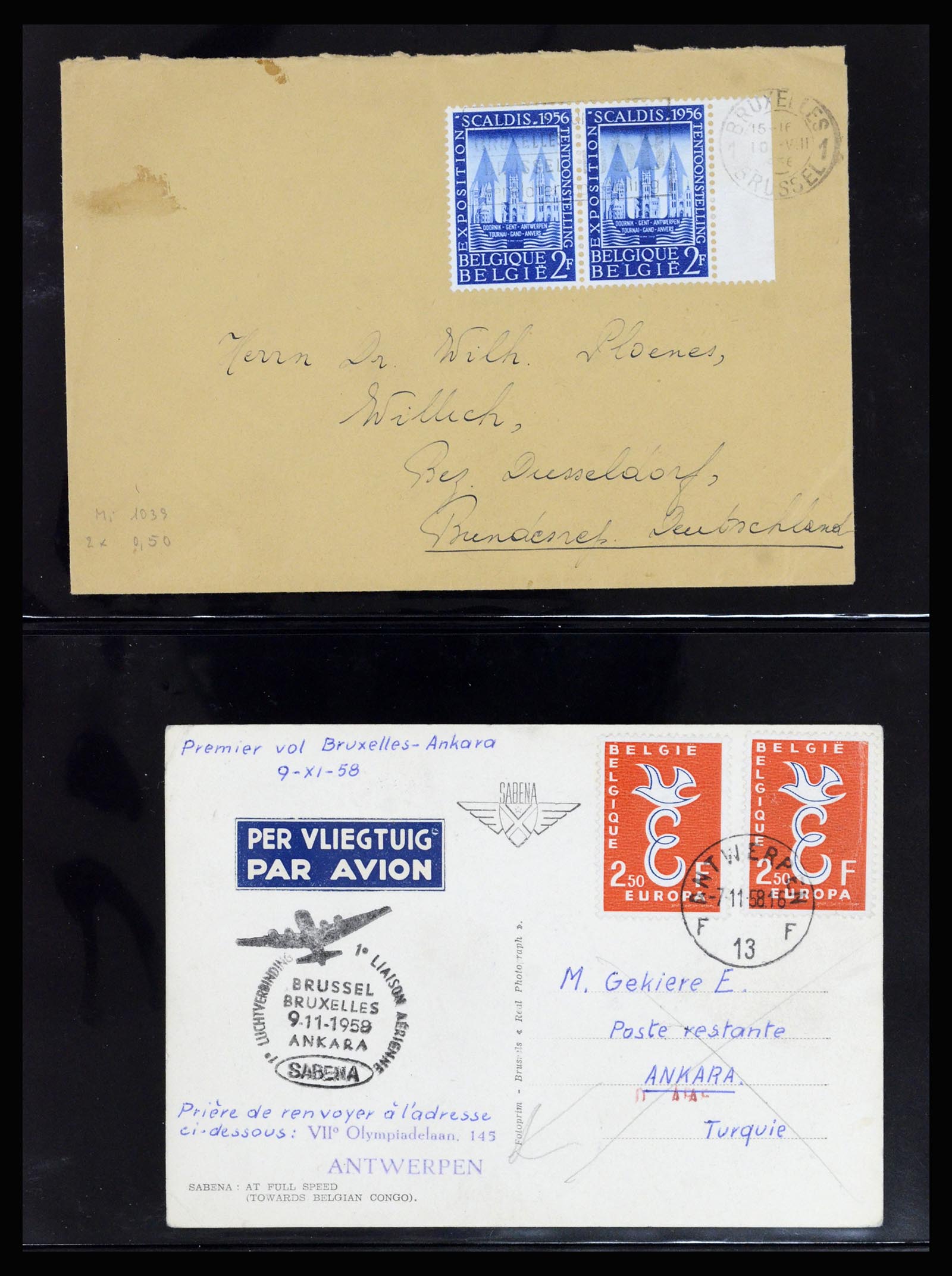 37072 120 - Postzegelverzameling 37072 België brieven 1751 (!)-1959.