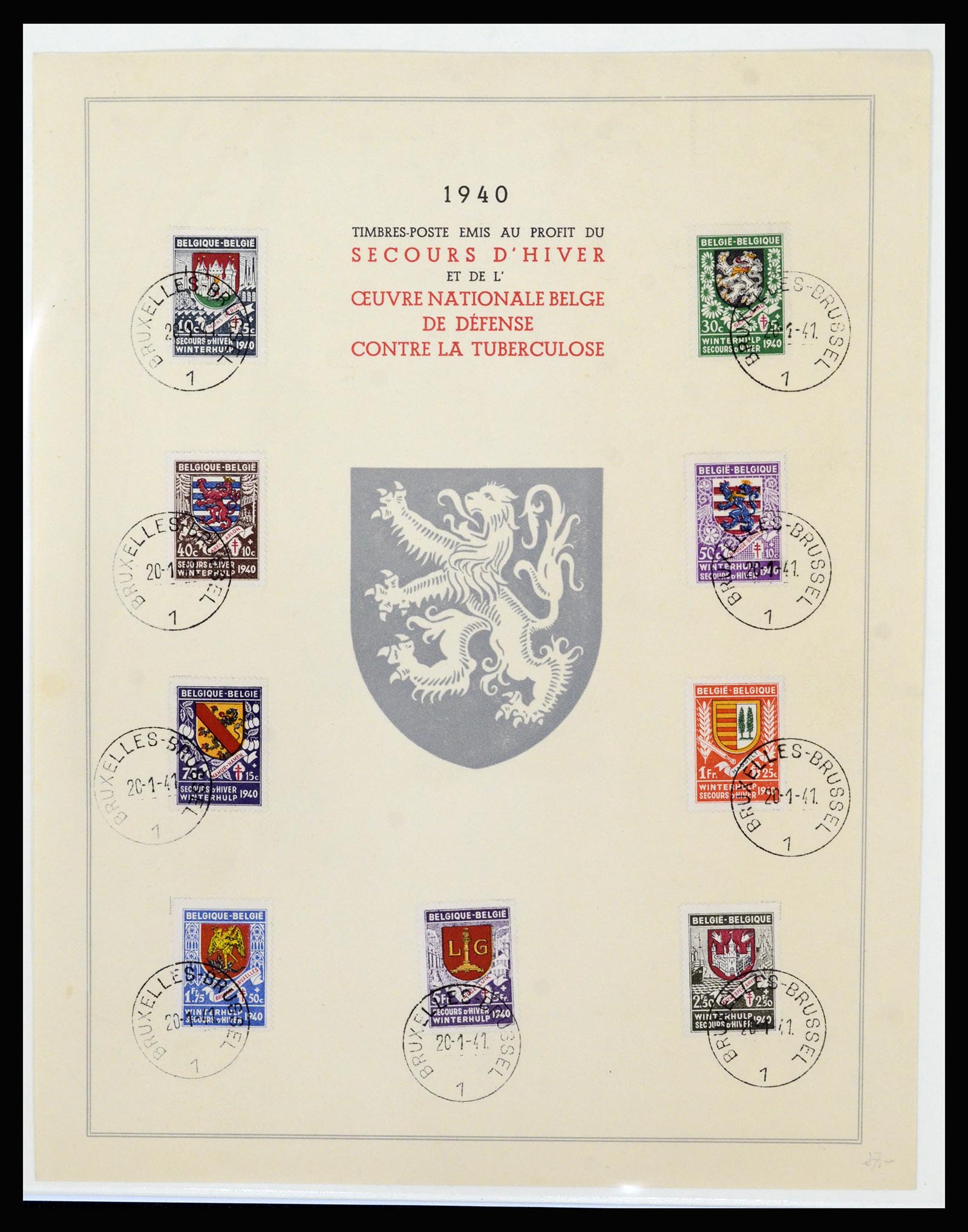 37073 009 - Postzegelverzameling 37073 België brieven 1933-1954.