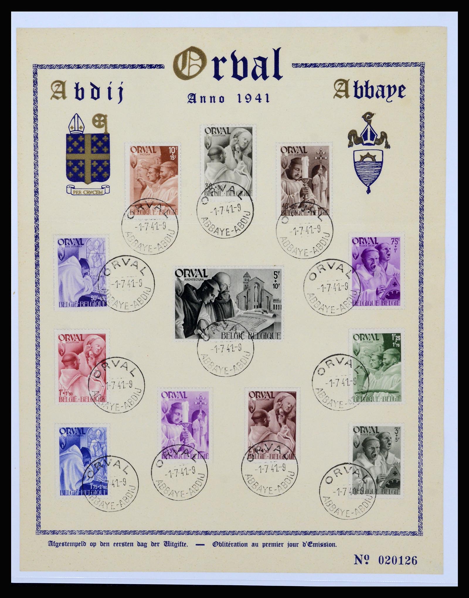37073 010 - Postzegelverzameling 37073 België brieven 1933-1954.