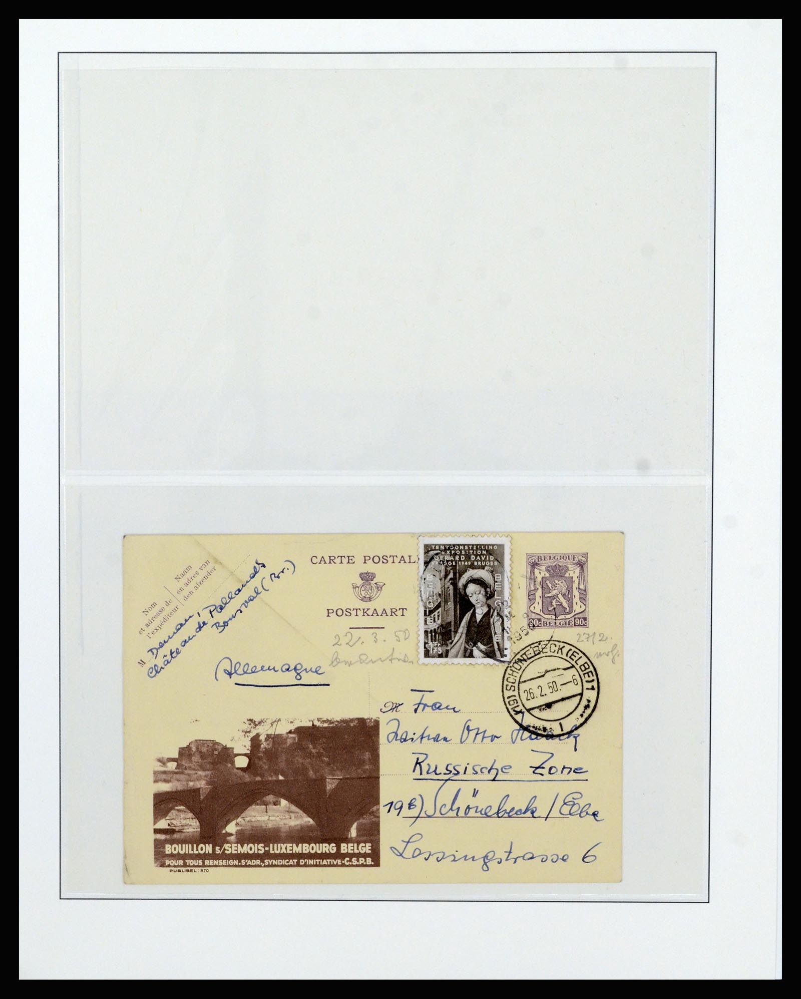 37073 016 - Postzegelverzameling 37073 België brieven 1933-1954.