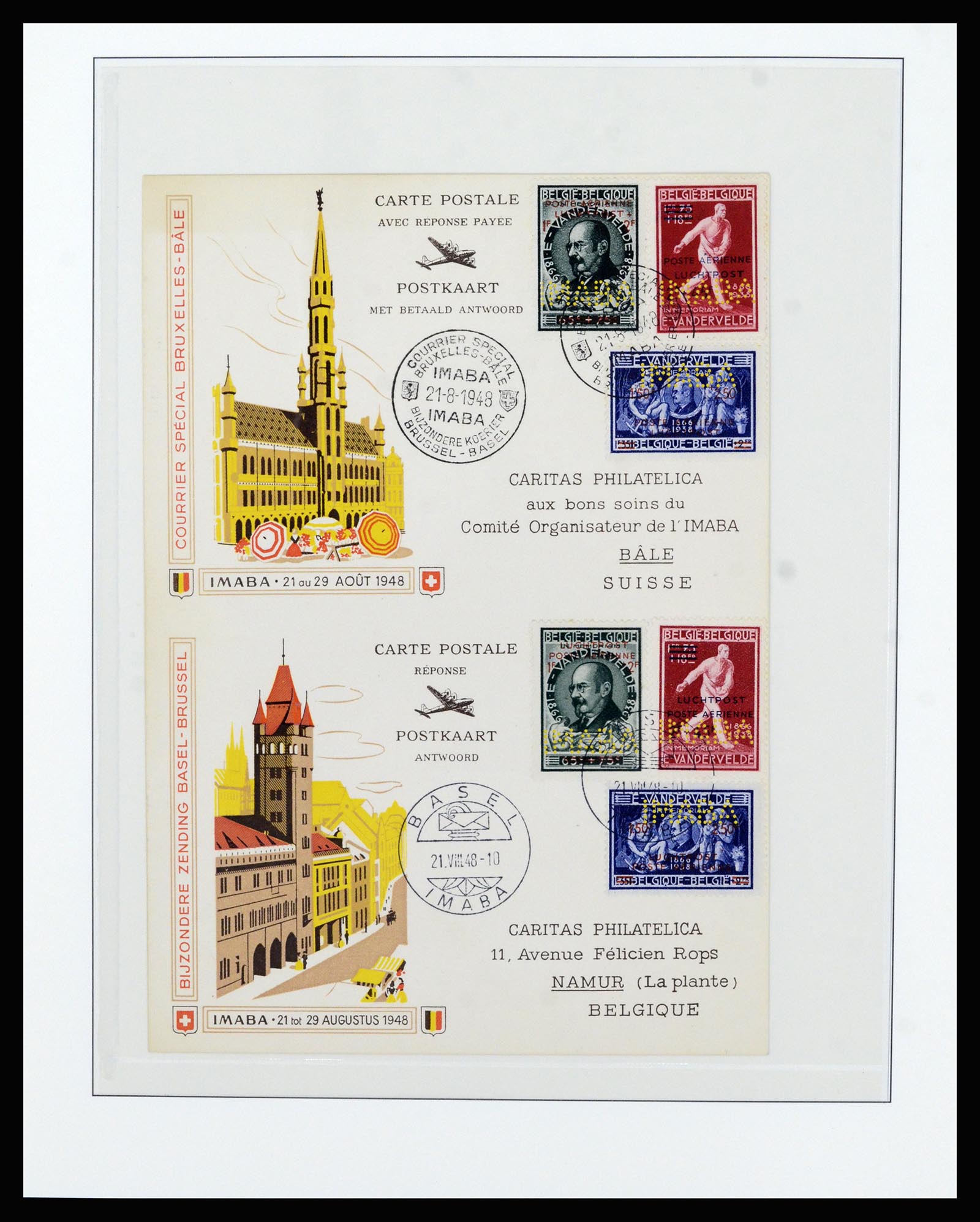 37073 019 - Postzegelverzameling 37073 België brieven 1933-1954.