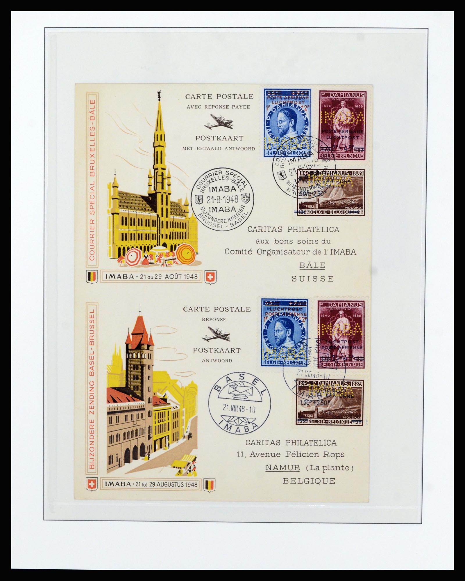 37073 020 - Postzegelverzameling 37073 België brieven 1933-1954.