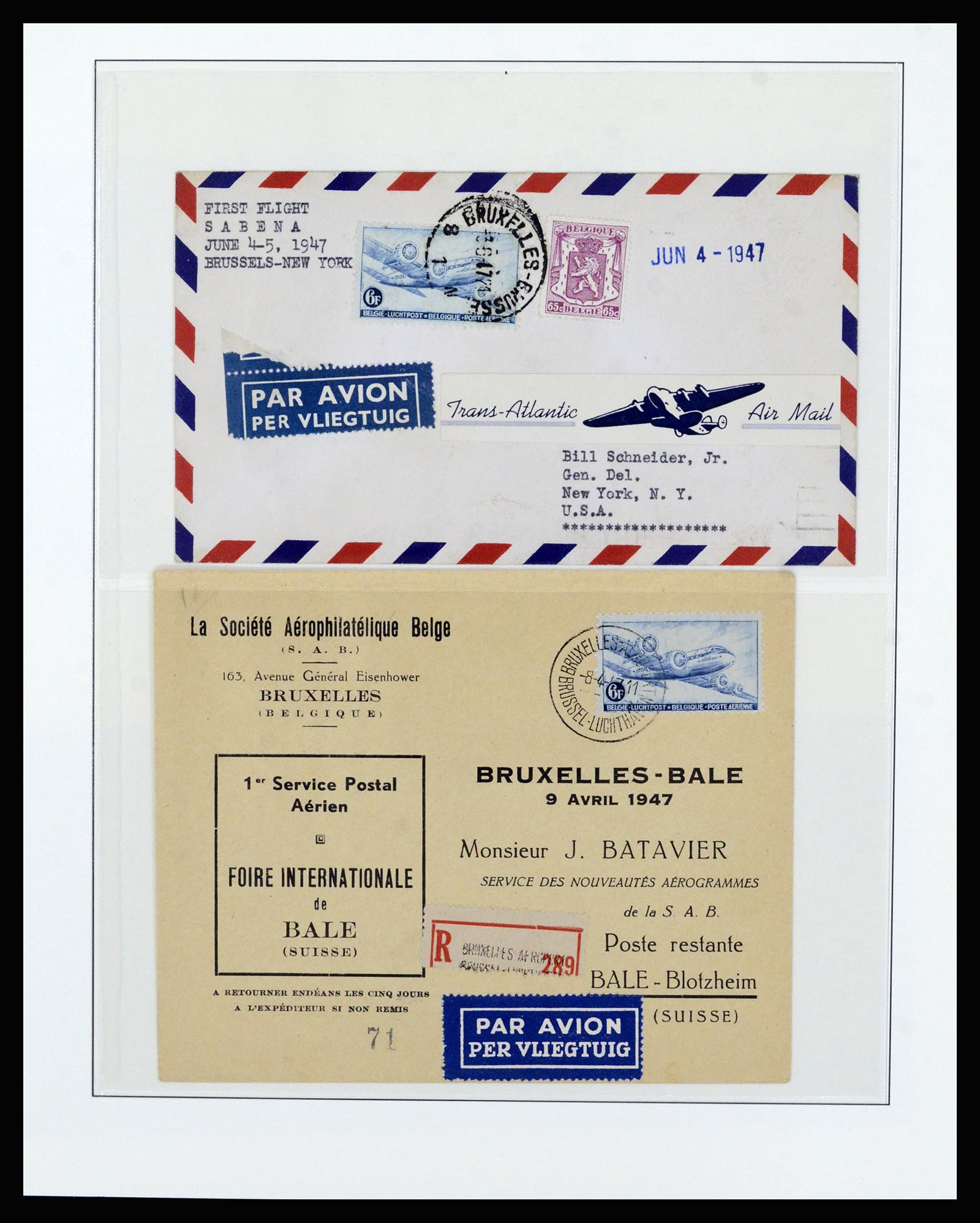 37073 021 - Postzegelverzameling 37073 België brieven 1933-1954.