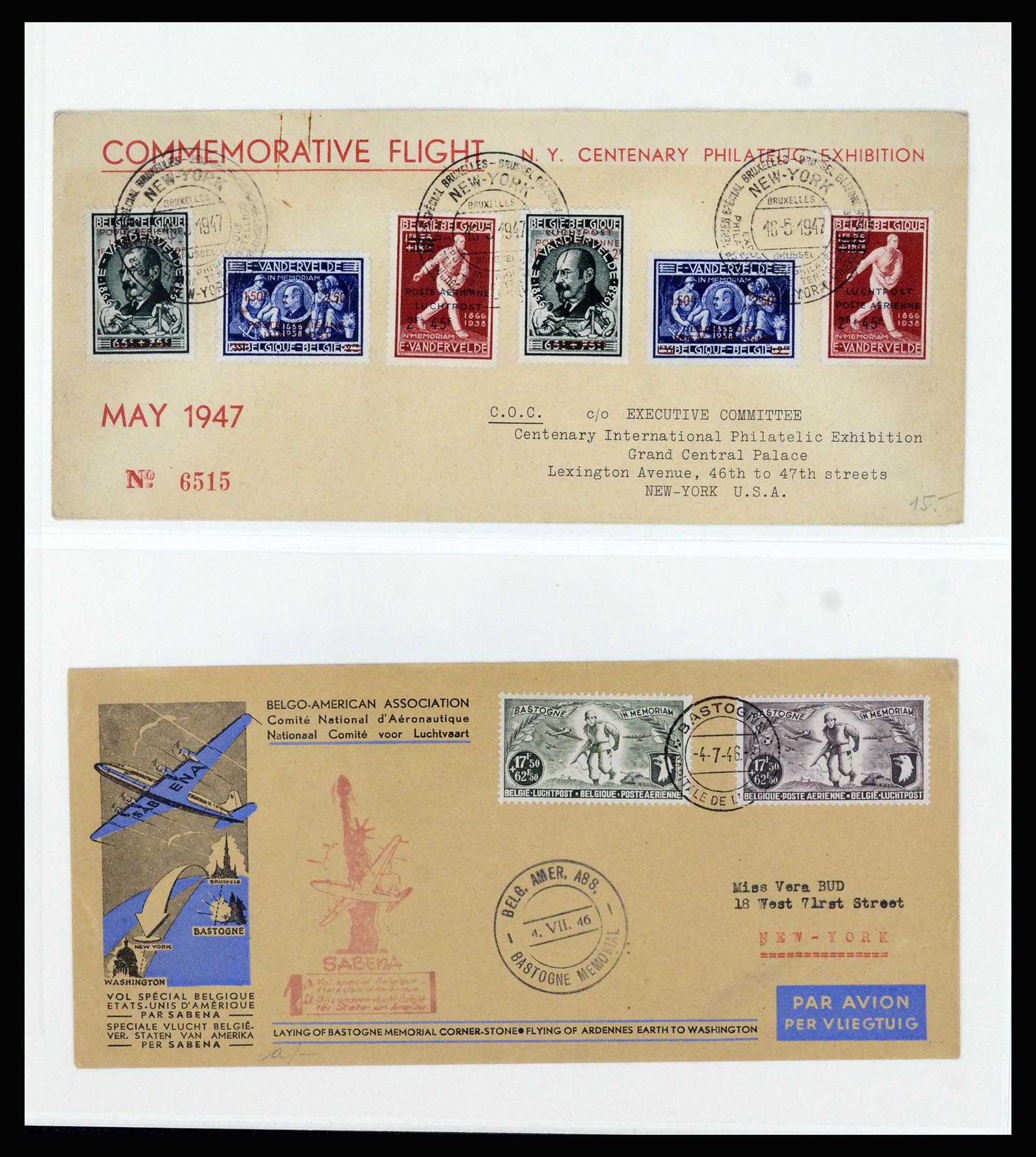 37073 022 - Postzegelverzameling 37073 België brieven 1933-1954.