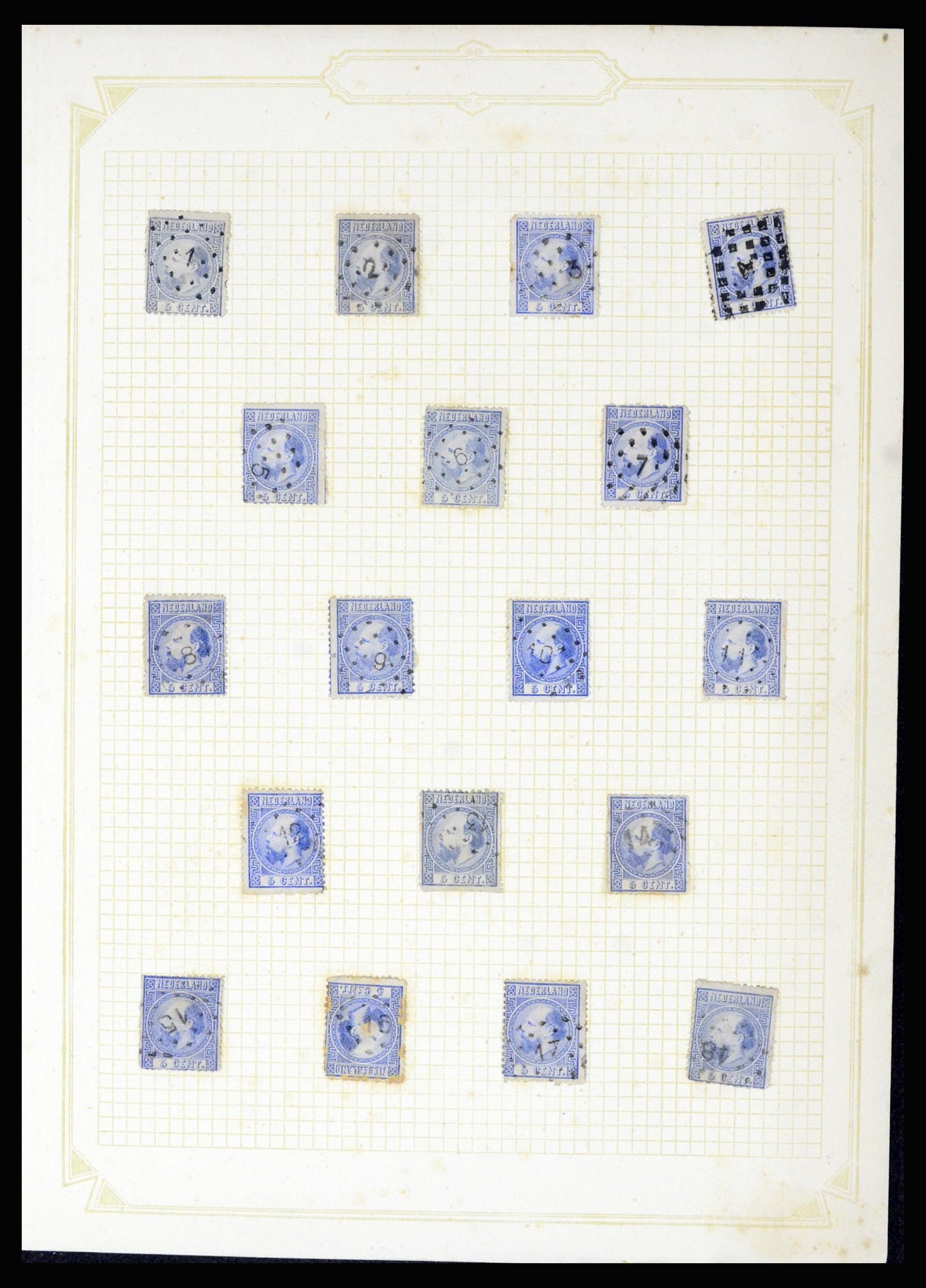 37076 001 - Postzegelverzameling 37076 Nederland stempels 1872-1920.