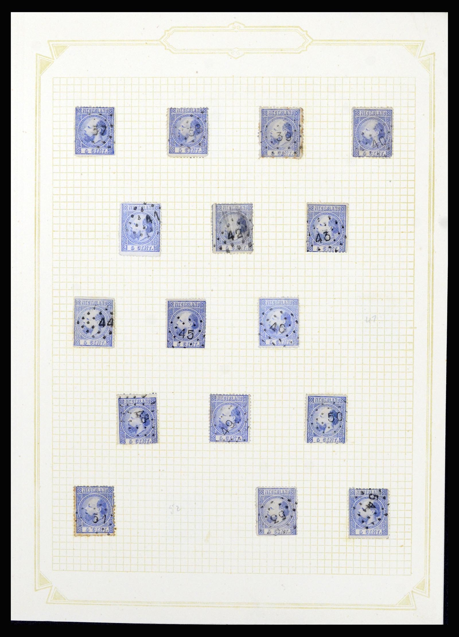 37076 003 - Postzegelverzameling 37076 Nederland stempels 1872-1920.