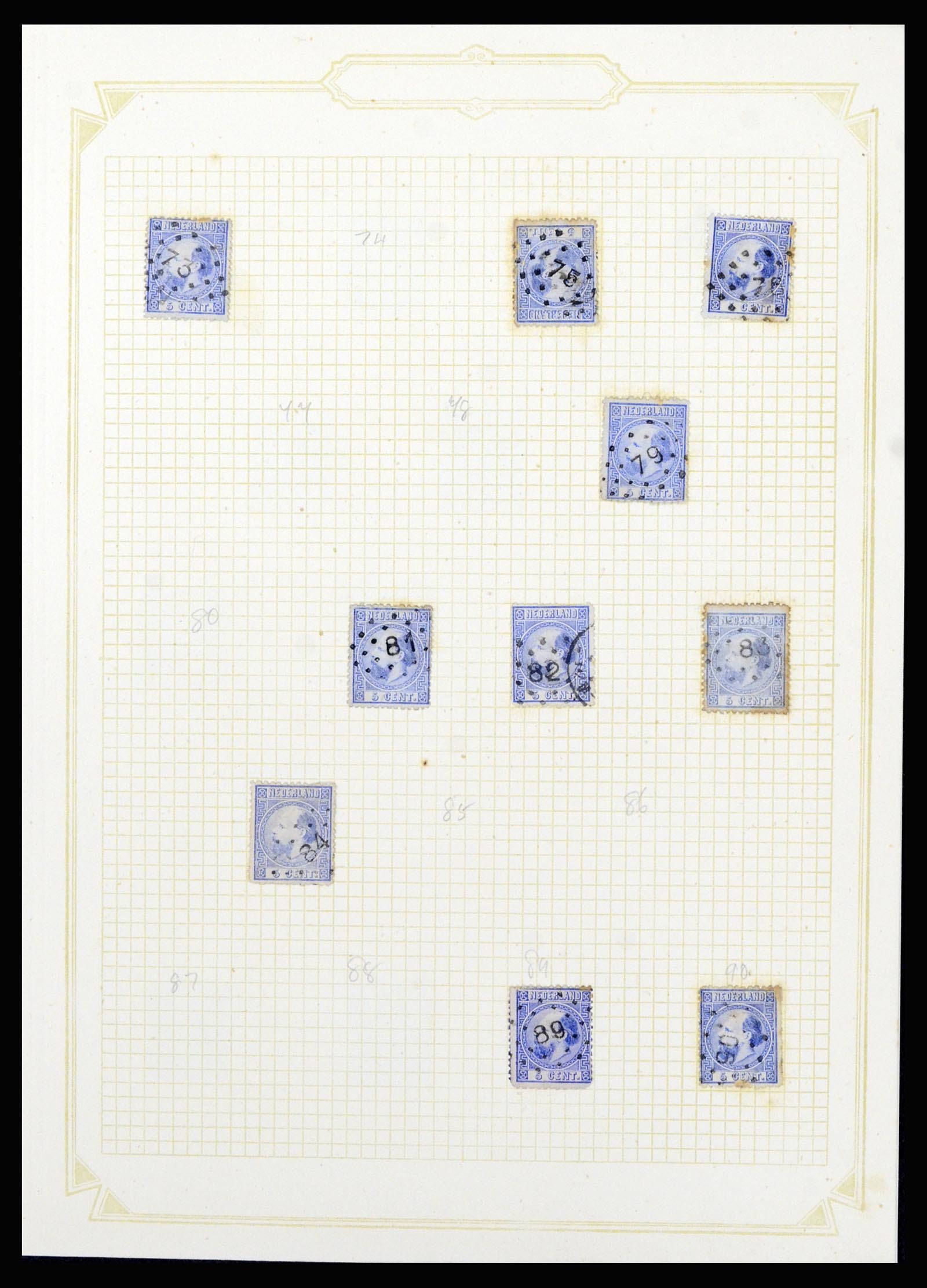 37076 005 - Postzegelverzameling 37076 Nederland stempels 1872-1920.