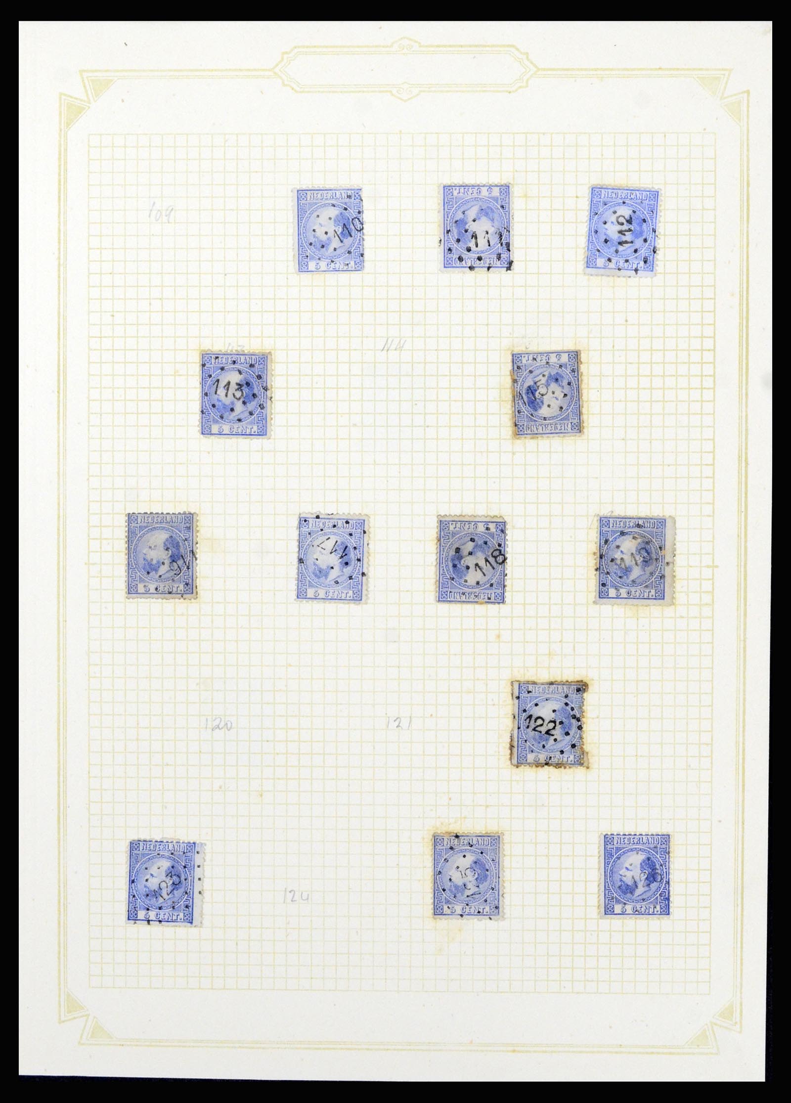 37076 007 - Postzegelverzameling 37076 Nederland stempels 1872-1920.