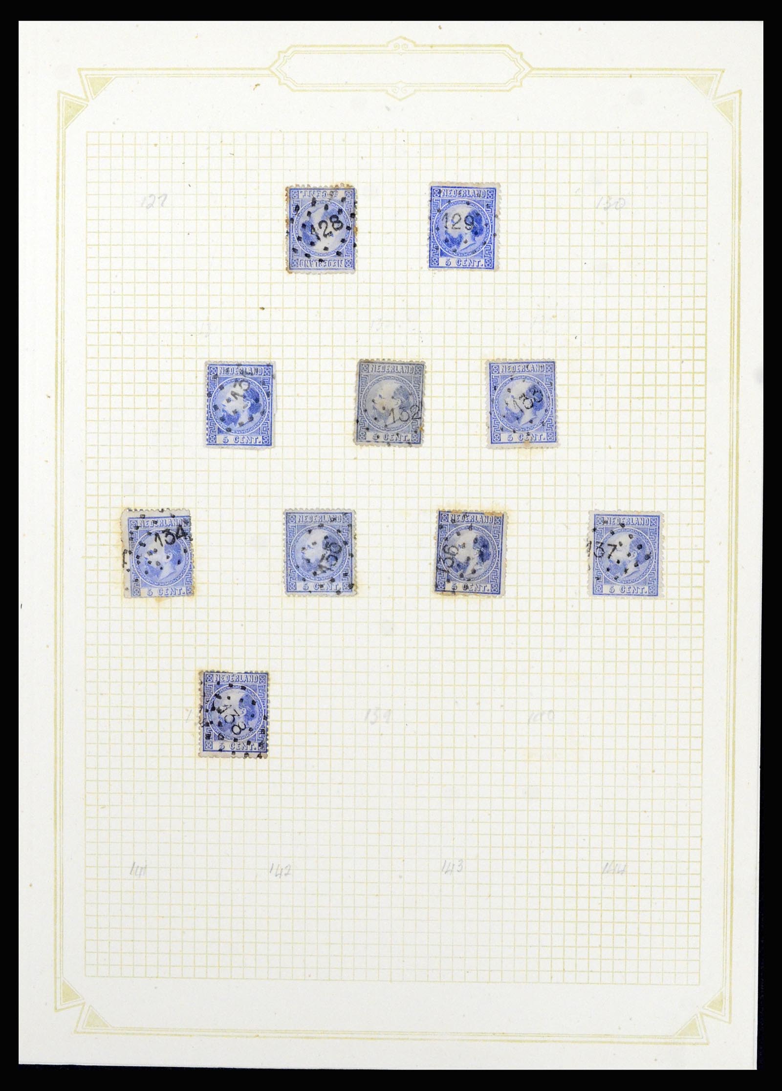 37076 008 - Postzegelverzameling 37076 Nederland stempels 1872-1920.