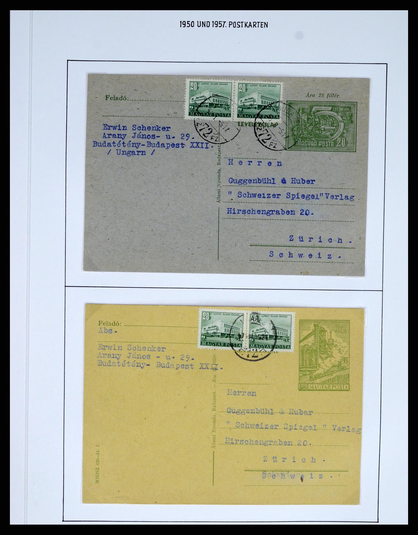 37080 1010 - Postzegelverzameling 37080 Hongarije superverzameling 1871-1954.