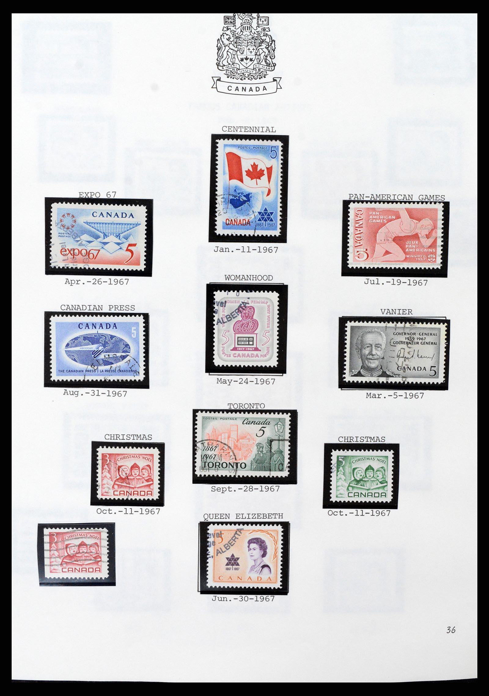 37086 036 - Stamp collection 37086 Canada 1859-2015.
