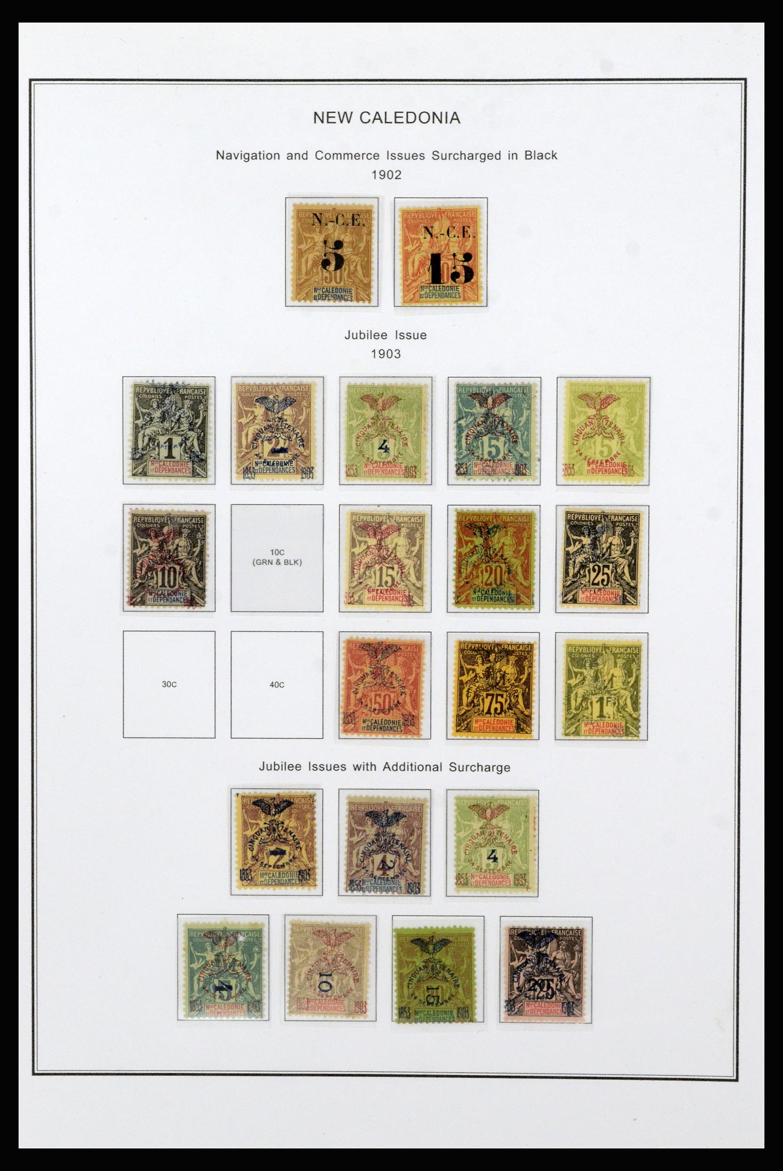 37087 003 - Postzegelverzameling 37087 Nieuw Caledonië 1891-1975.
