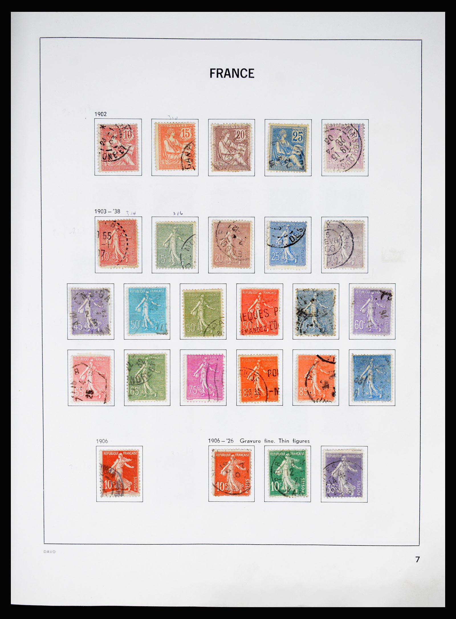 37088 007 - Postzegelverzameling 37088 Frankrijk 1849-1994.