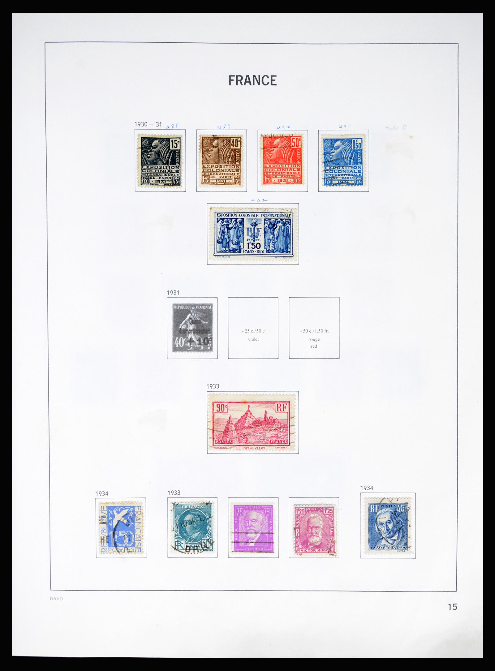 37088 015 - Postzegelverzameling 37088 Frankrijk 1849-1994.