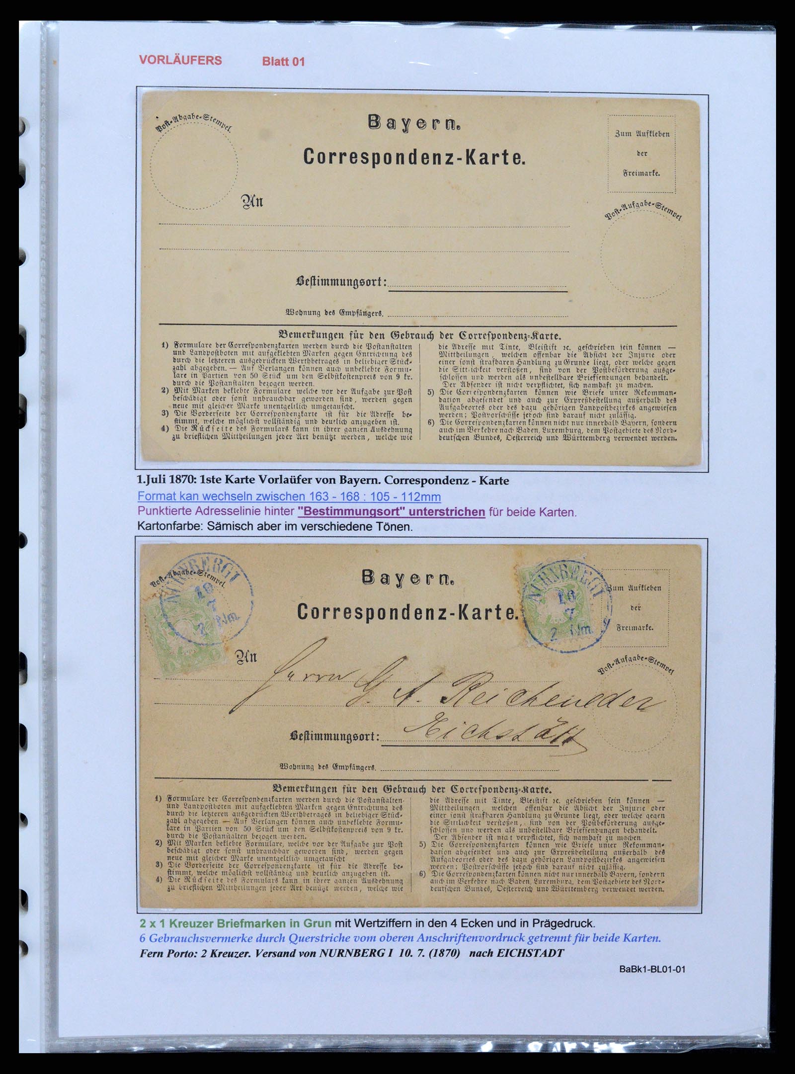 37097 004 - Postzegelverzameling 37097 Beieren postwaardestukken 1870-1920.