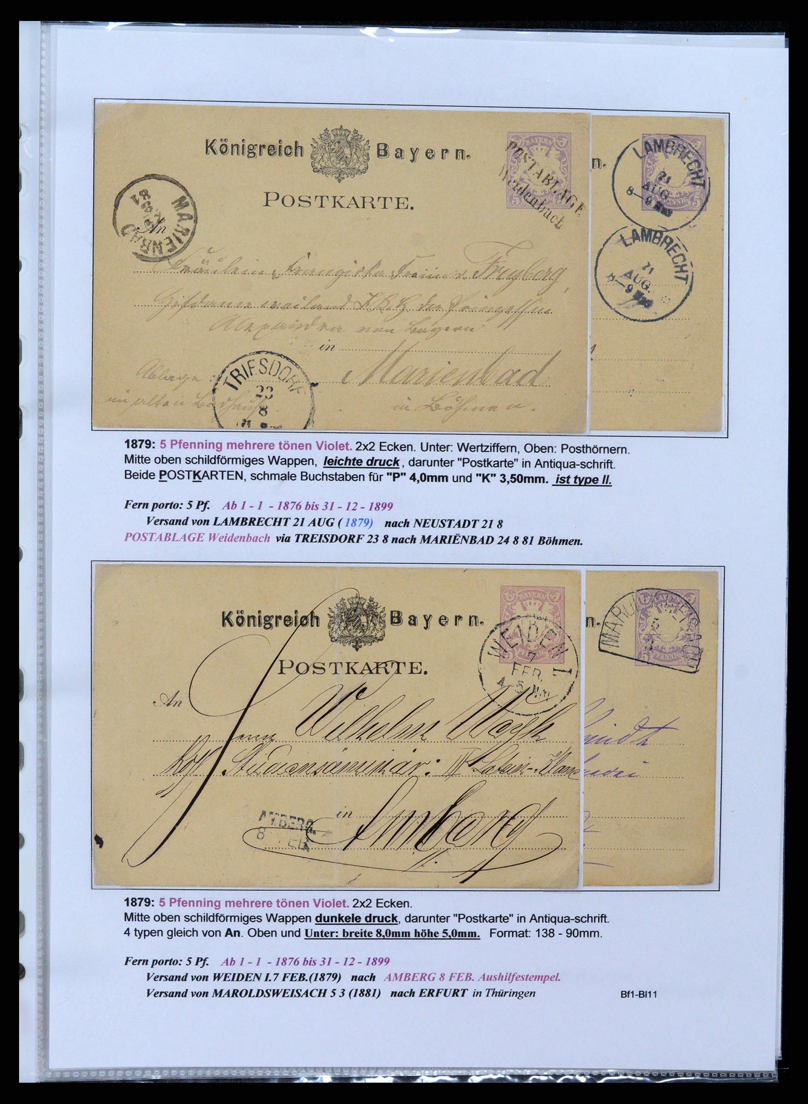 37097 017 - Stamp collection 37097 Bavaria postal stationeries 1870-1920.