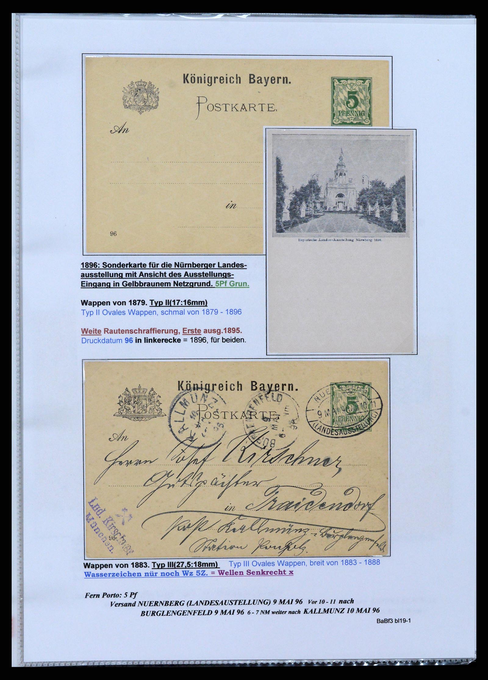 37097 031 - Postzegelverzameling 37097 Beieren postwaardestukken 1870-1920.