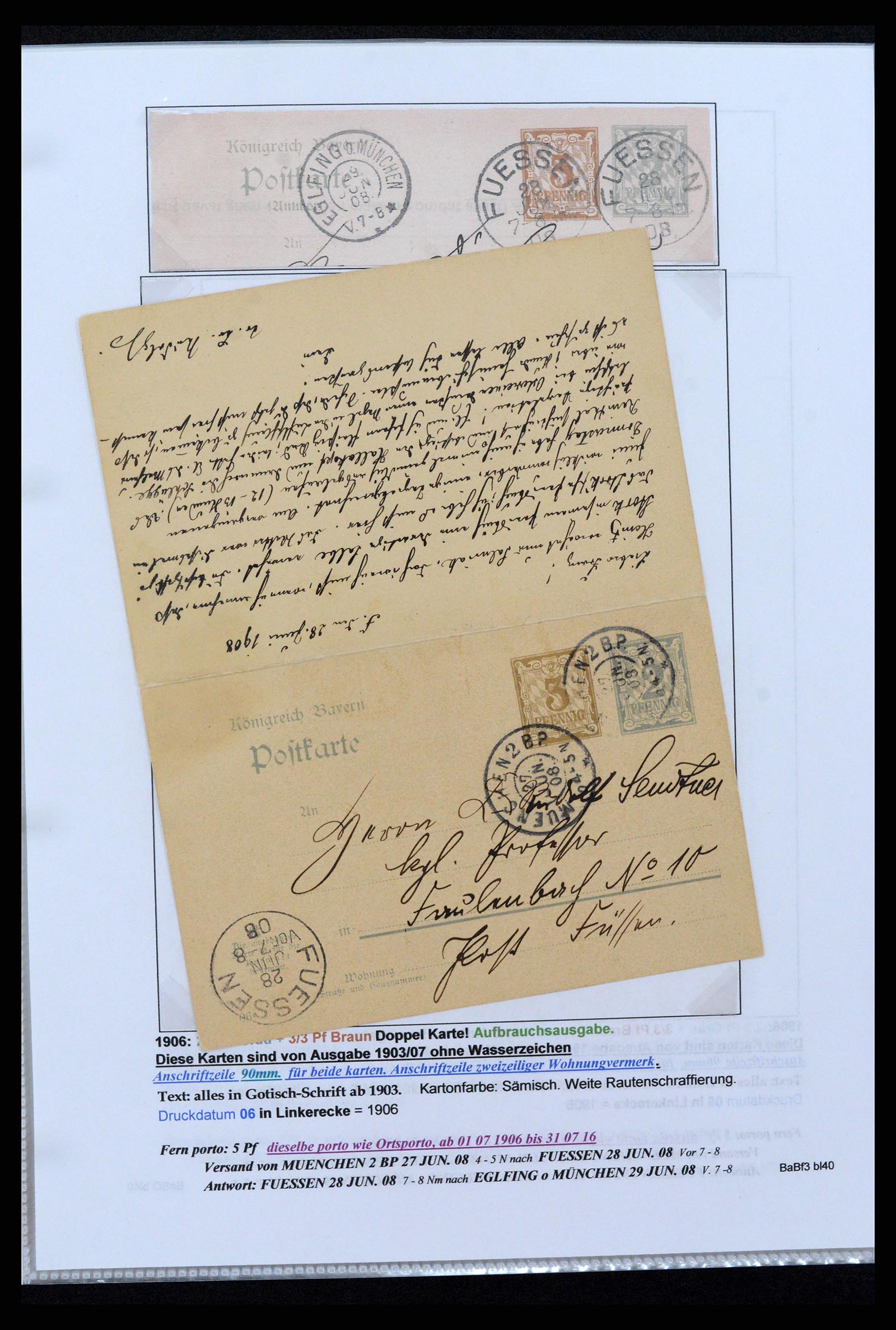 37097 046 - Stamp collection 37097 Bavaria postal stationeries 1870-1920.