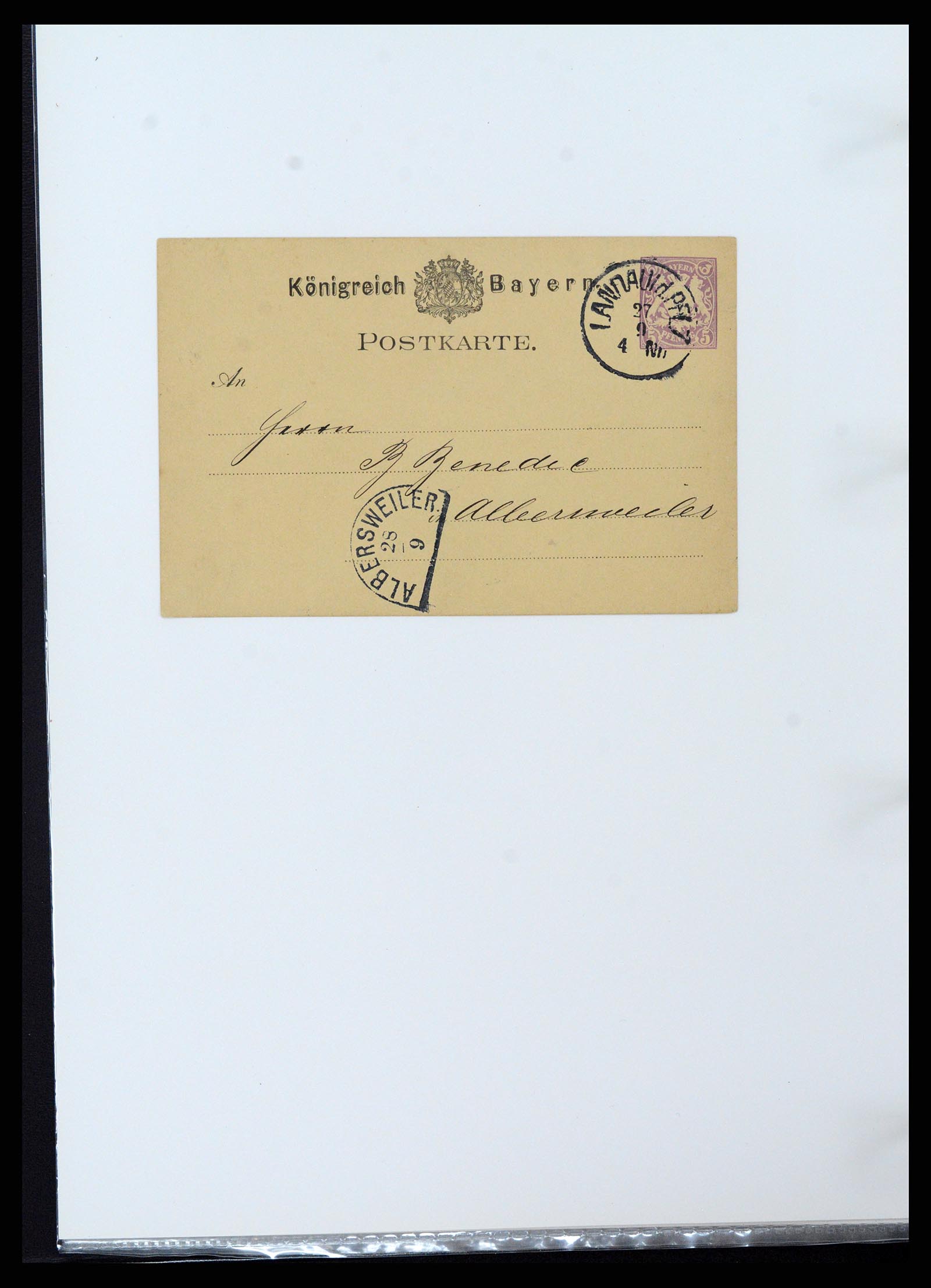 37097 095 - Postzegelverzameling 37097 Beieren postwaardestukken 1870-1920.