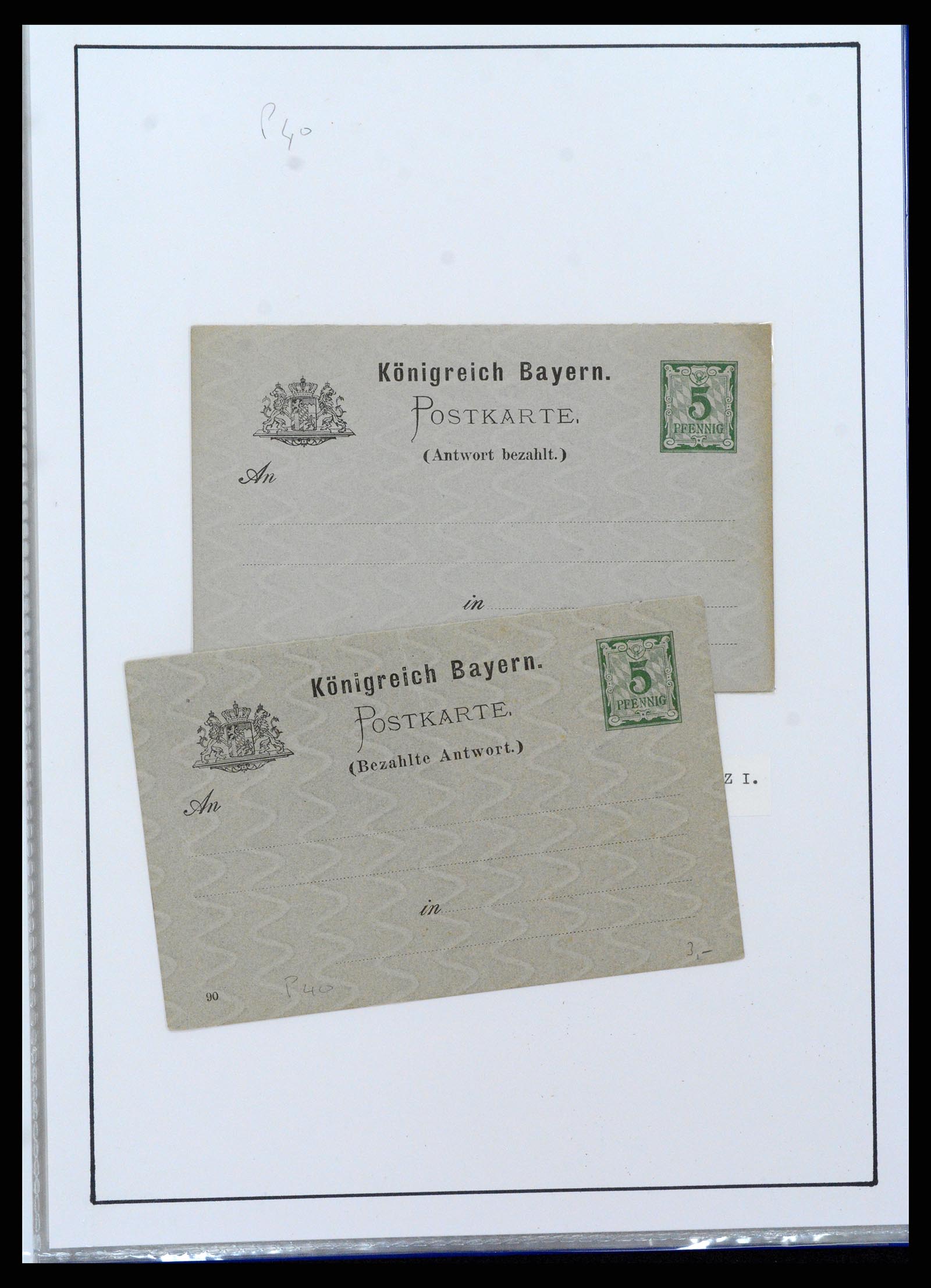 37097 161 - Stamp collection 37097 Bavaria postal stationeries 1870-1920.