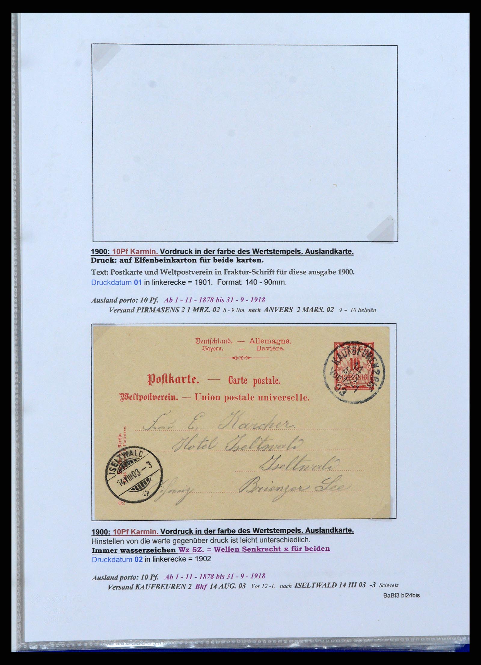 37097 167 - Postzegelverzameling 37097 Beieren postwaardestukken 1870-1920.