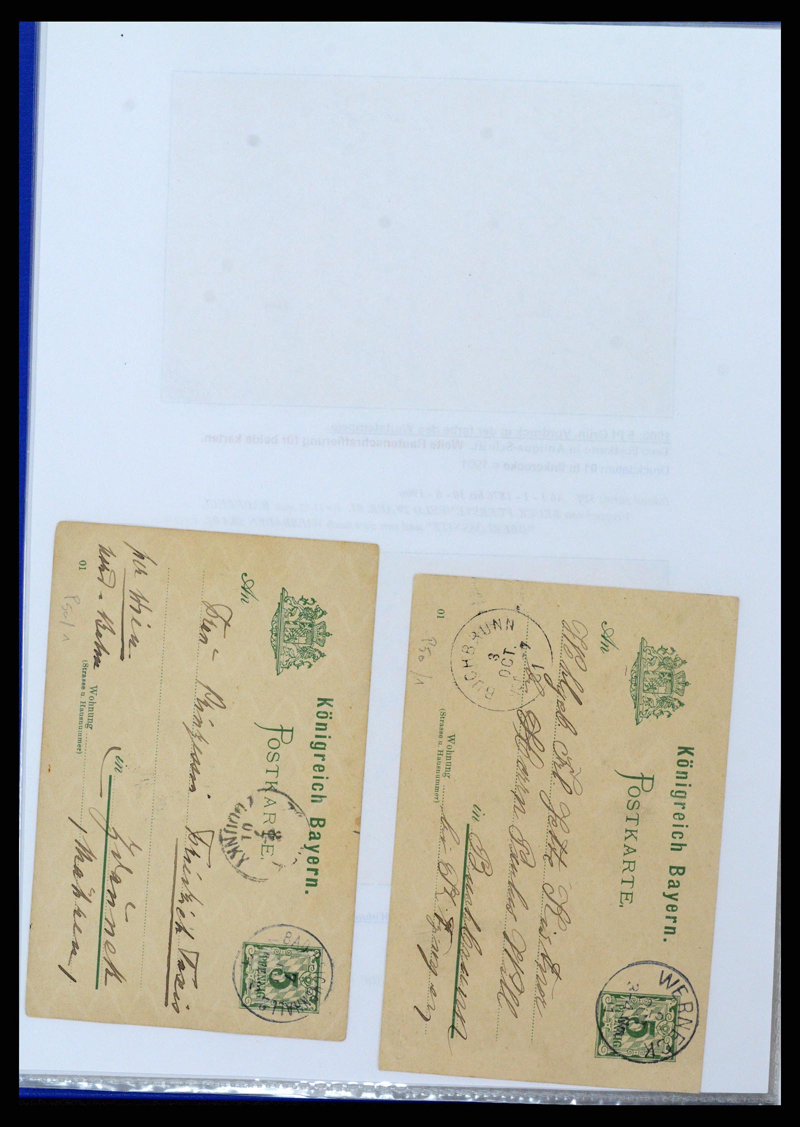 37097 170 - Postzegelverzameling 37097 Beieren postwaardestukken 1870-1920.